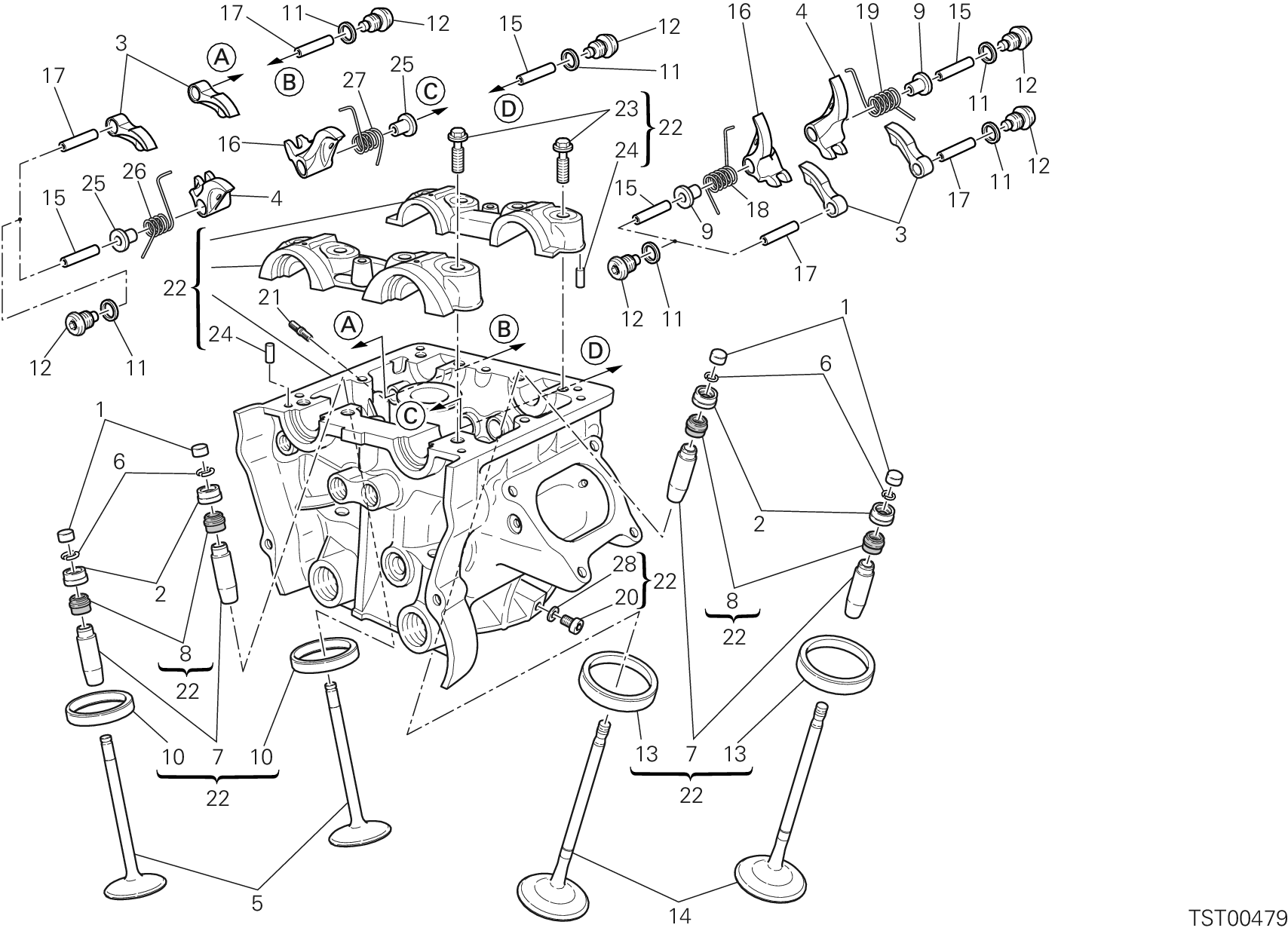014 CULASSE VERTICALE POUR SUPERBIKE 848 EVO 2012