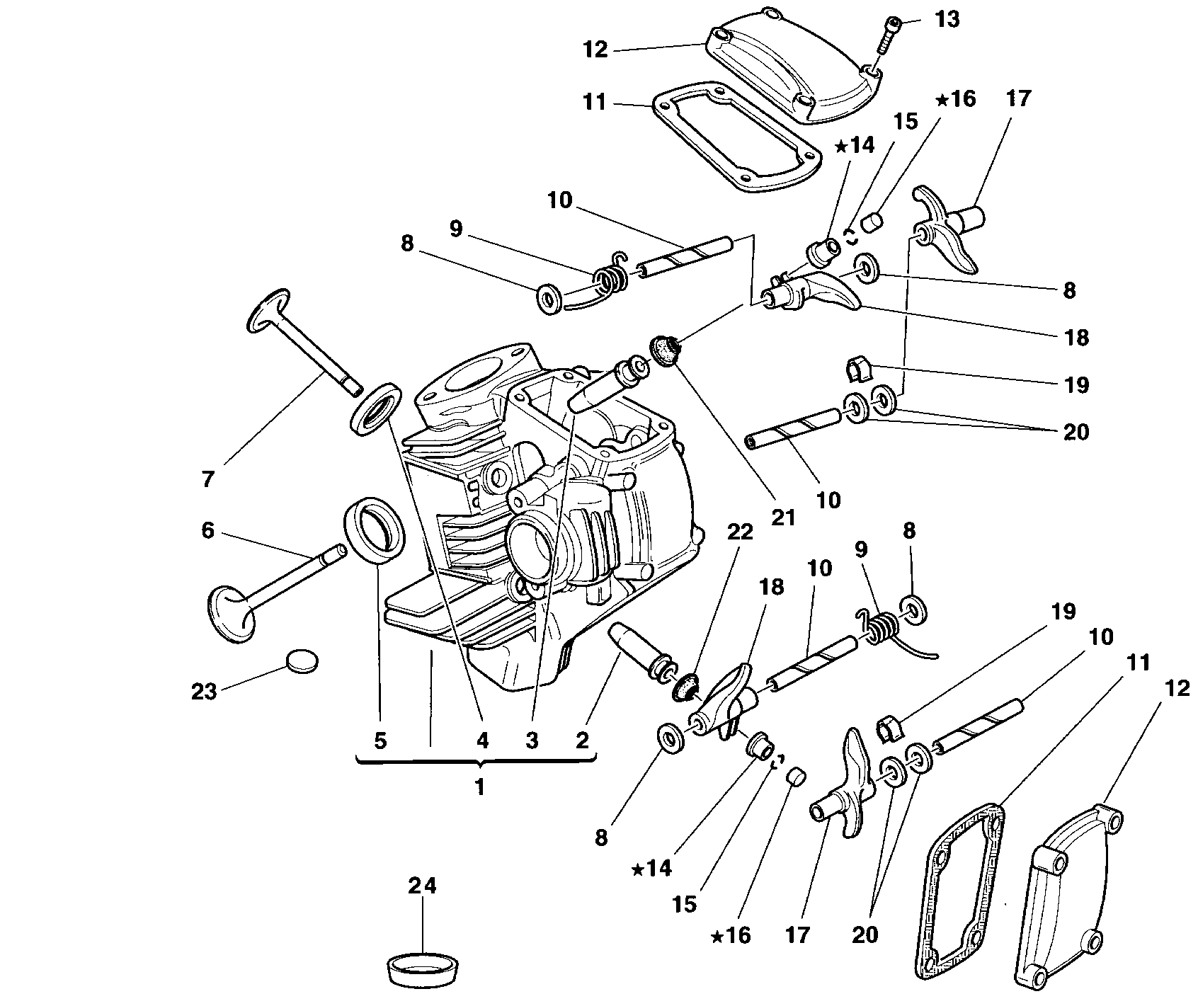 015 CULASSE HORIZONTALE POUR MONSTER 600 1998