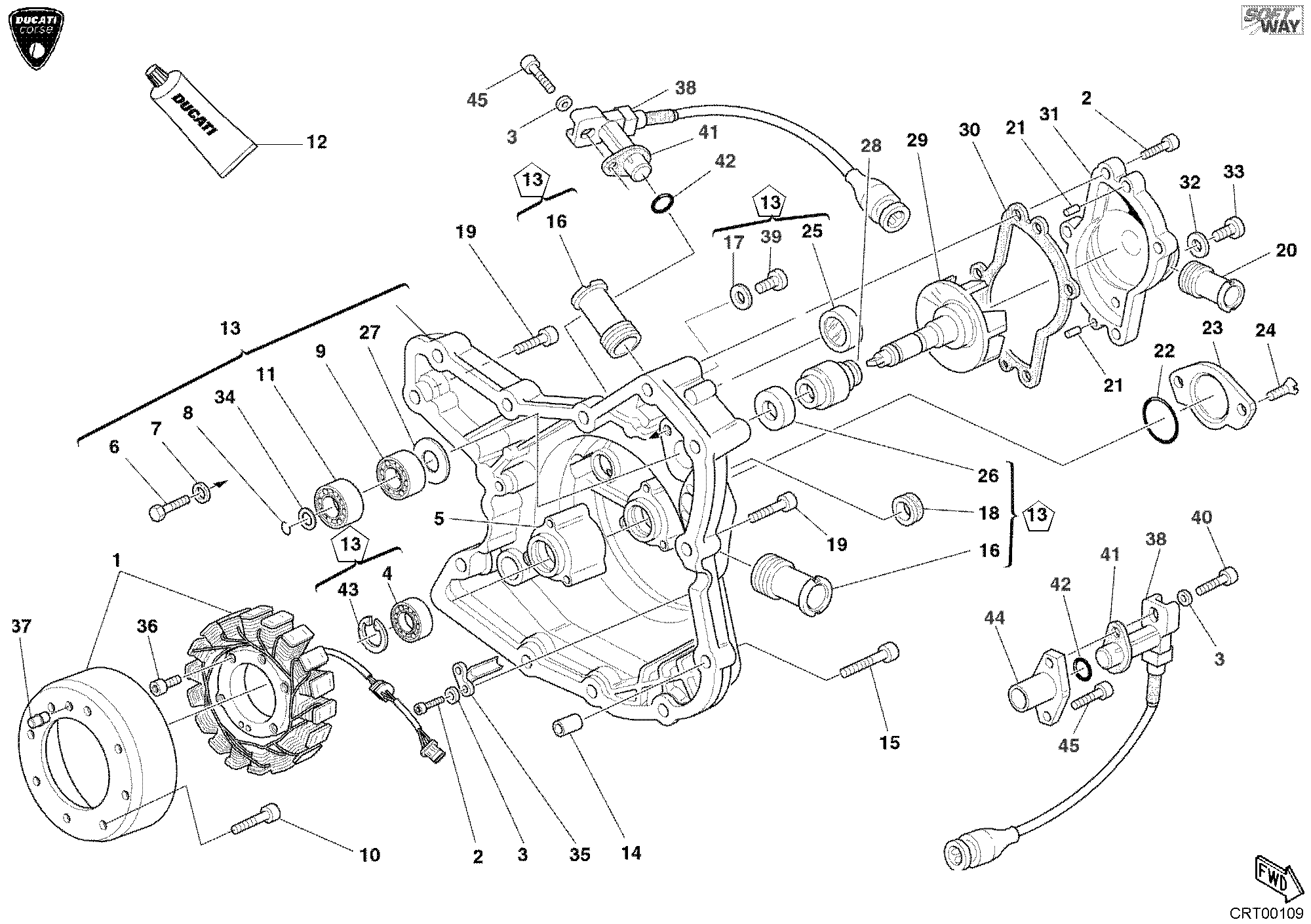 011 COUVERCLE GENERATEUR POUR SUPERBIKE 998 RS 2002