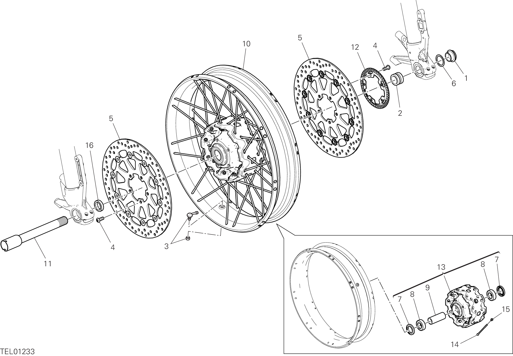 26B ROUE AVANT POUR MULTISTRADA 1260 ENDURO TOURING 2019