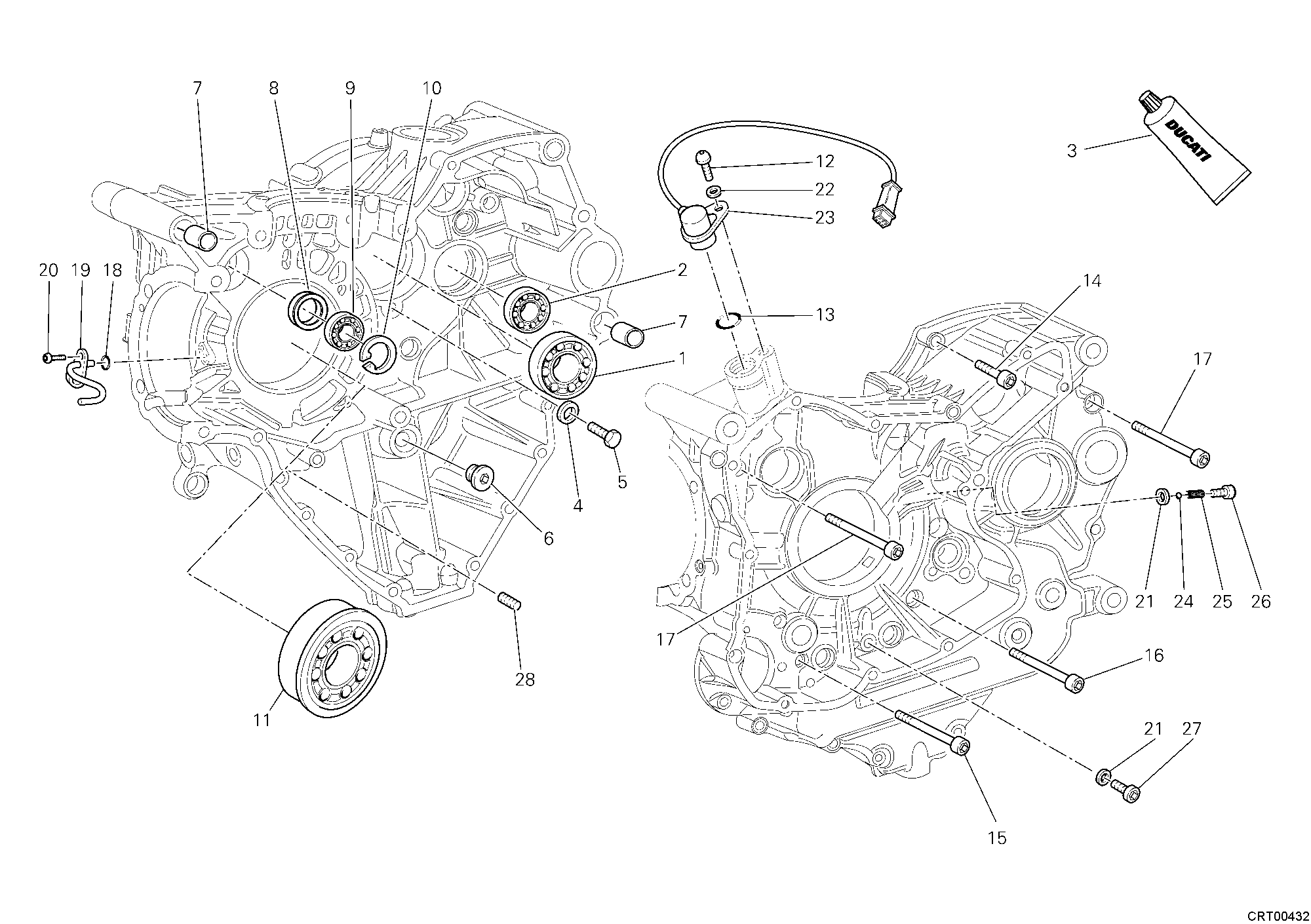10A ROULEMENTS CARTER MOTEUR POUR SUPERBIKE 848 2008