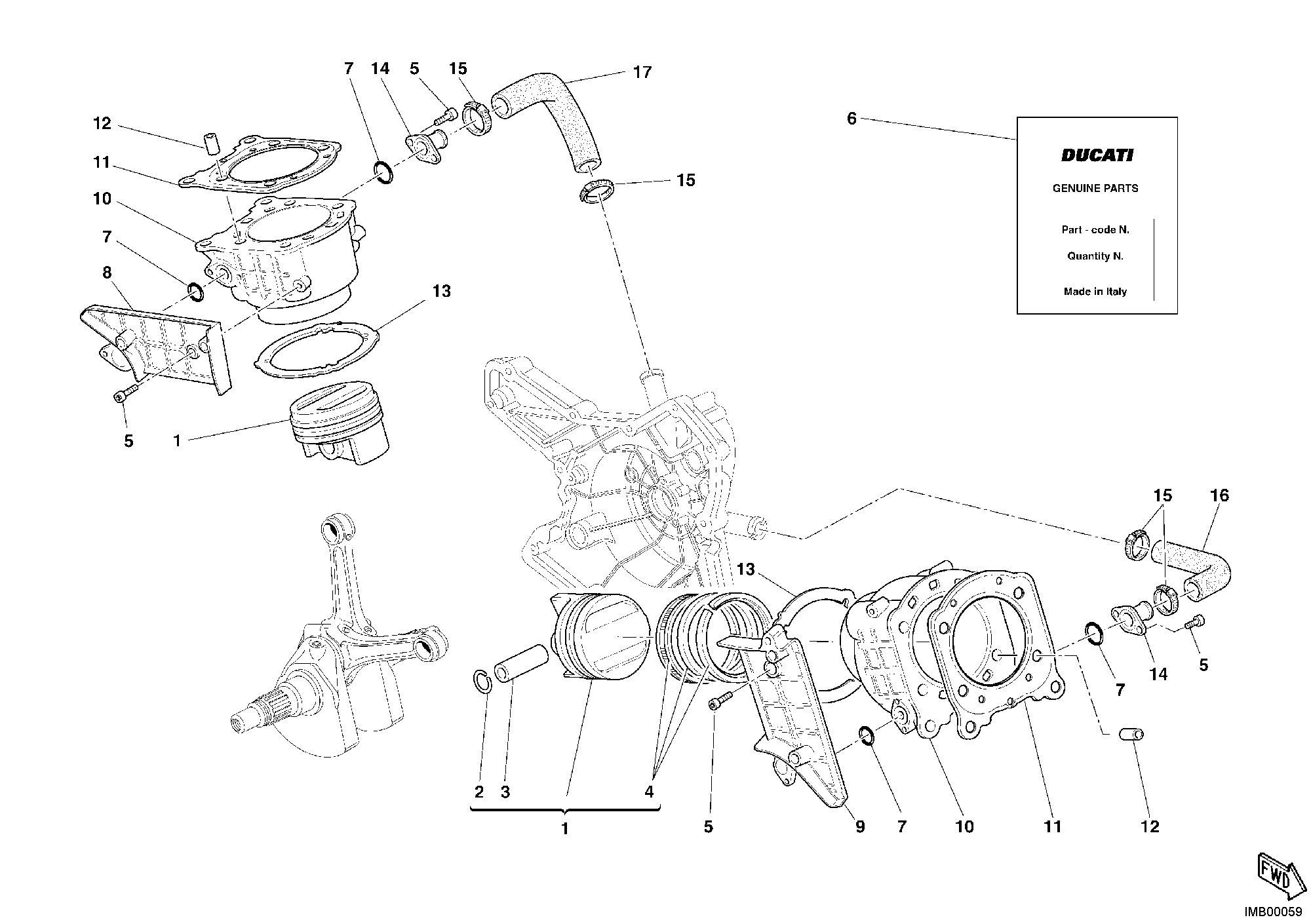 007 CYLINDRE PISTON POUR SUPERBIKE 999 S 2004