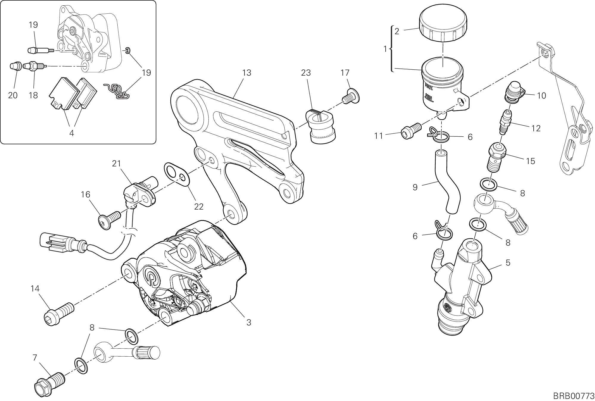 19D SYSTEME DE FREIN ARRIERE POUR MONSTER SP 2023