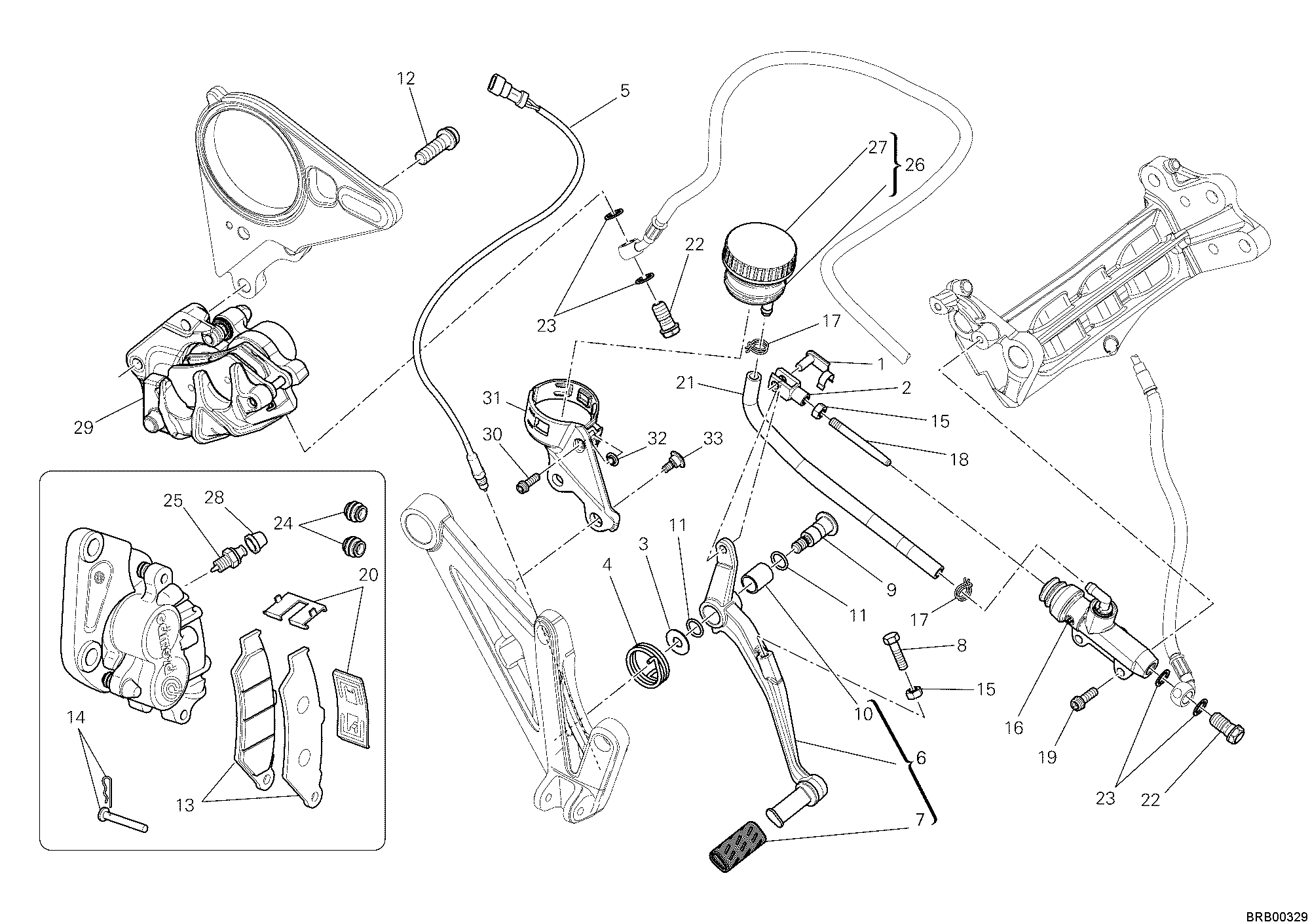 025 SYSTEME DE FREIN ARRIERE POUR DIAVEL 2011