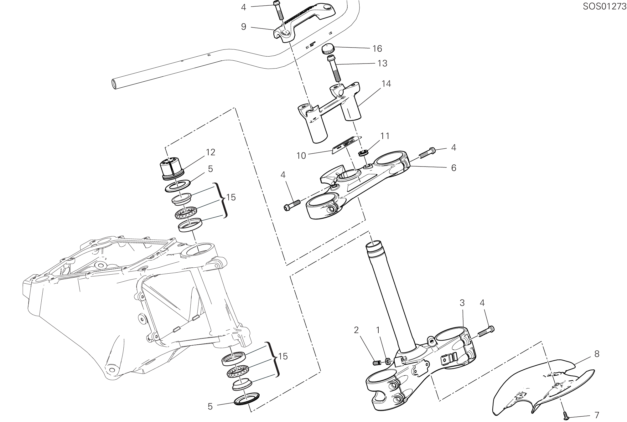 18A GROUPE BASE DE DIRECTION POUR MULTISTRADA V4 RS 2024