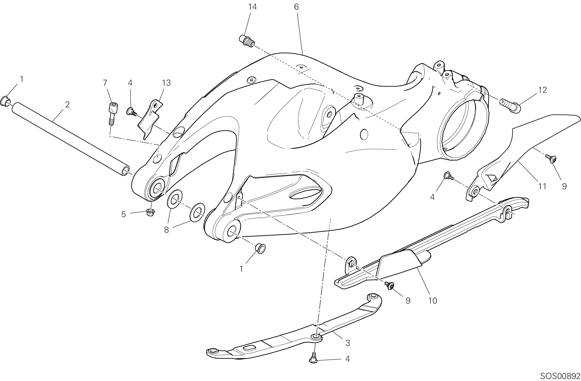 28A BRAS OSCILLANT POUR MULTISTRADA 1260 ABS 2020