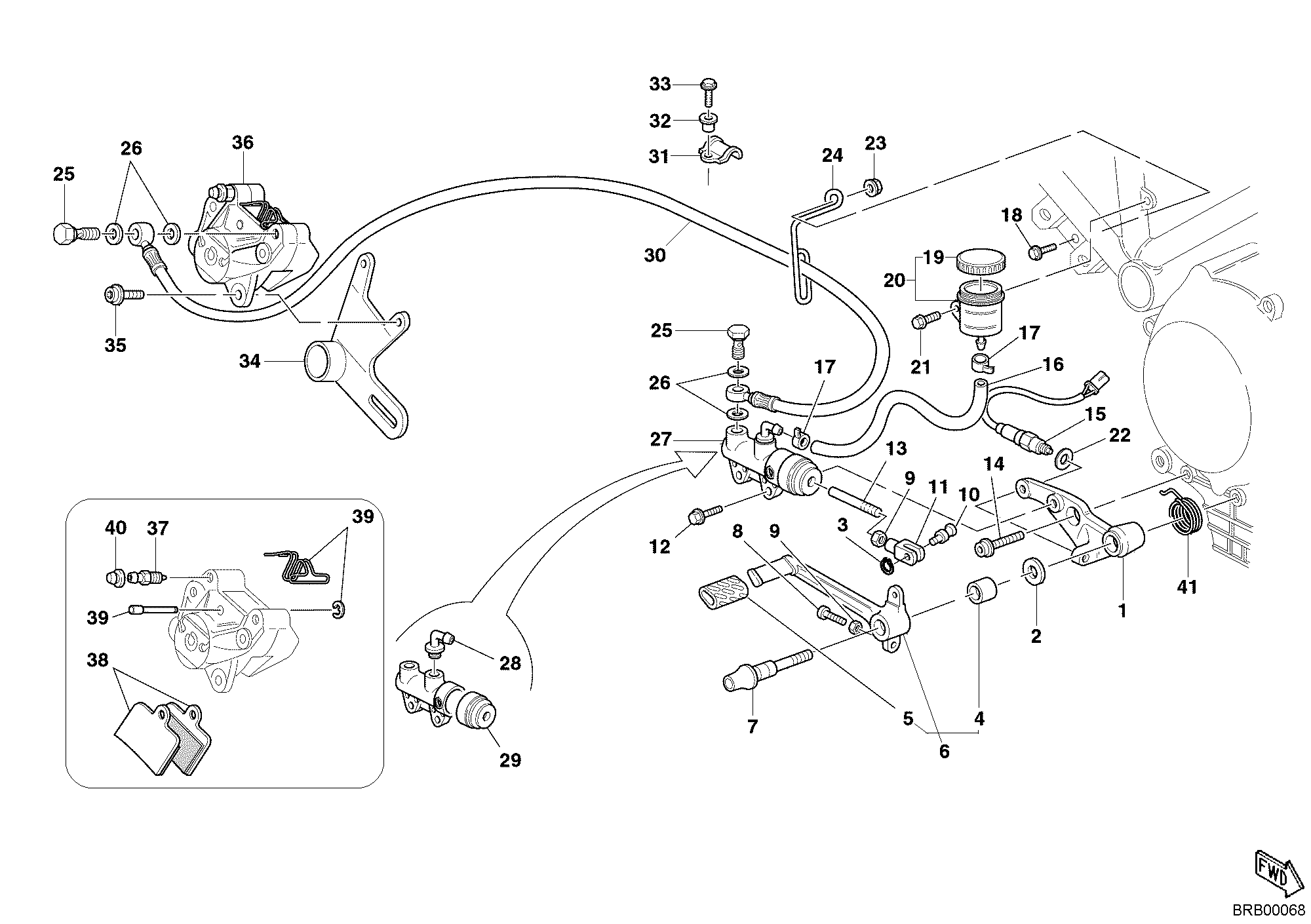 036 SYSTEME DE FREIN ARRIERE POUR SPORT TOURING ST2 2003