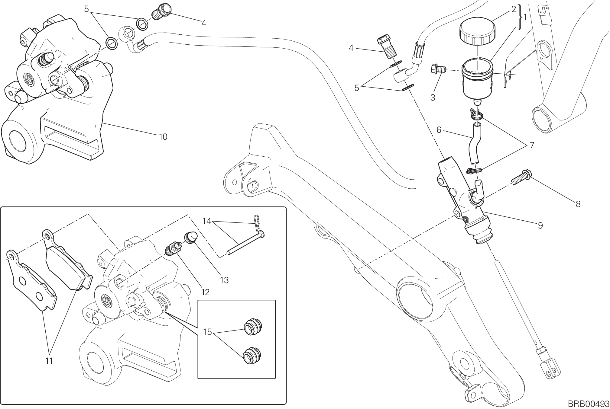 025 SYSTEME DE FREIN ARRIERE POUR SCRAMBLER CLASSIC 2015
