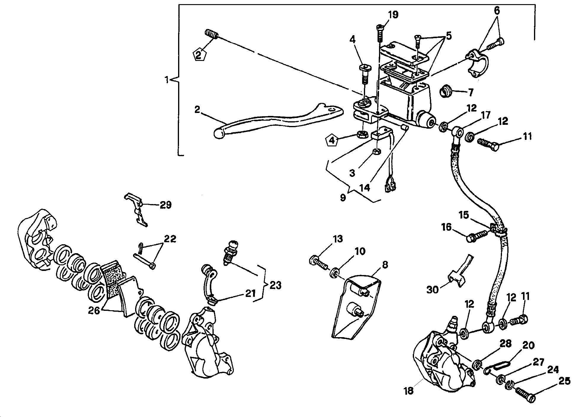 125 SYSTEME DE FREIN AVANT MONODISQUE POUR SUPERSPORT 750 SS 1991