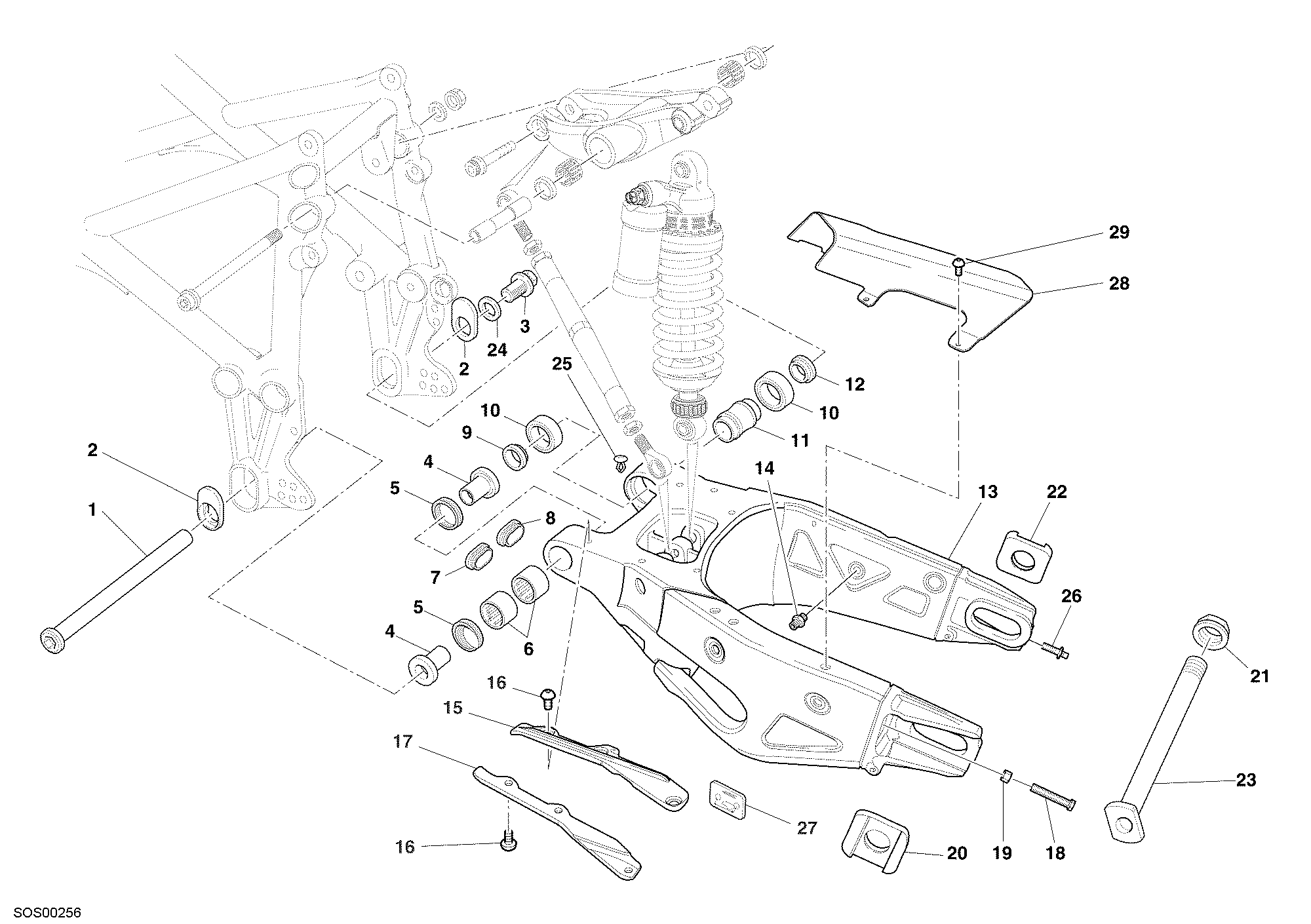 28A BRAS OSCILLANT POUR SUPERBIKE 999 R XEROX 2006