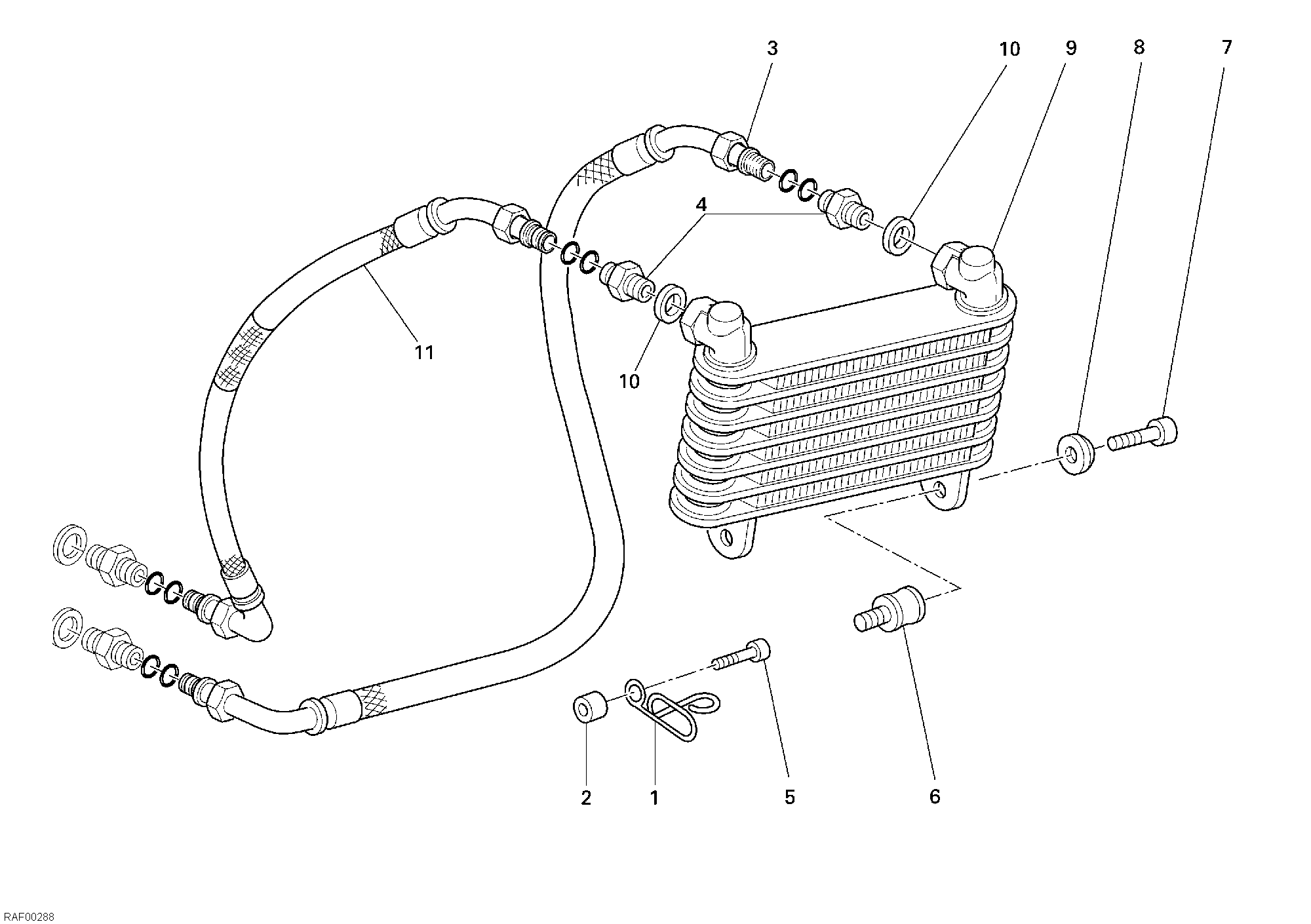 022 RADIATEUR A HUILE POUR MONSTER S2R 1000 2008