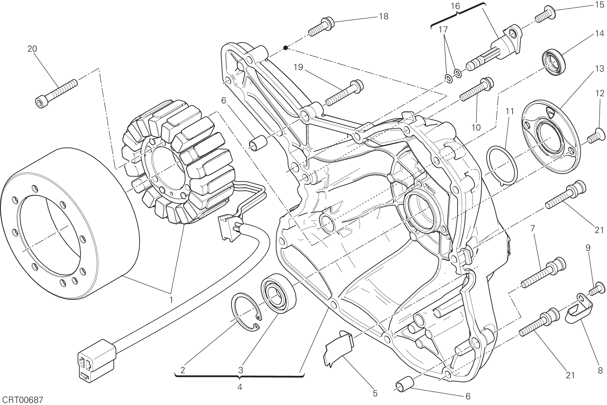 011 COUVERCLE GENERATEUR POUR SCRAMBLER ITALIA INDEPENDENT 2016