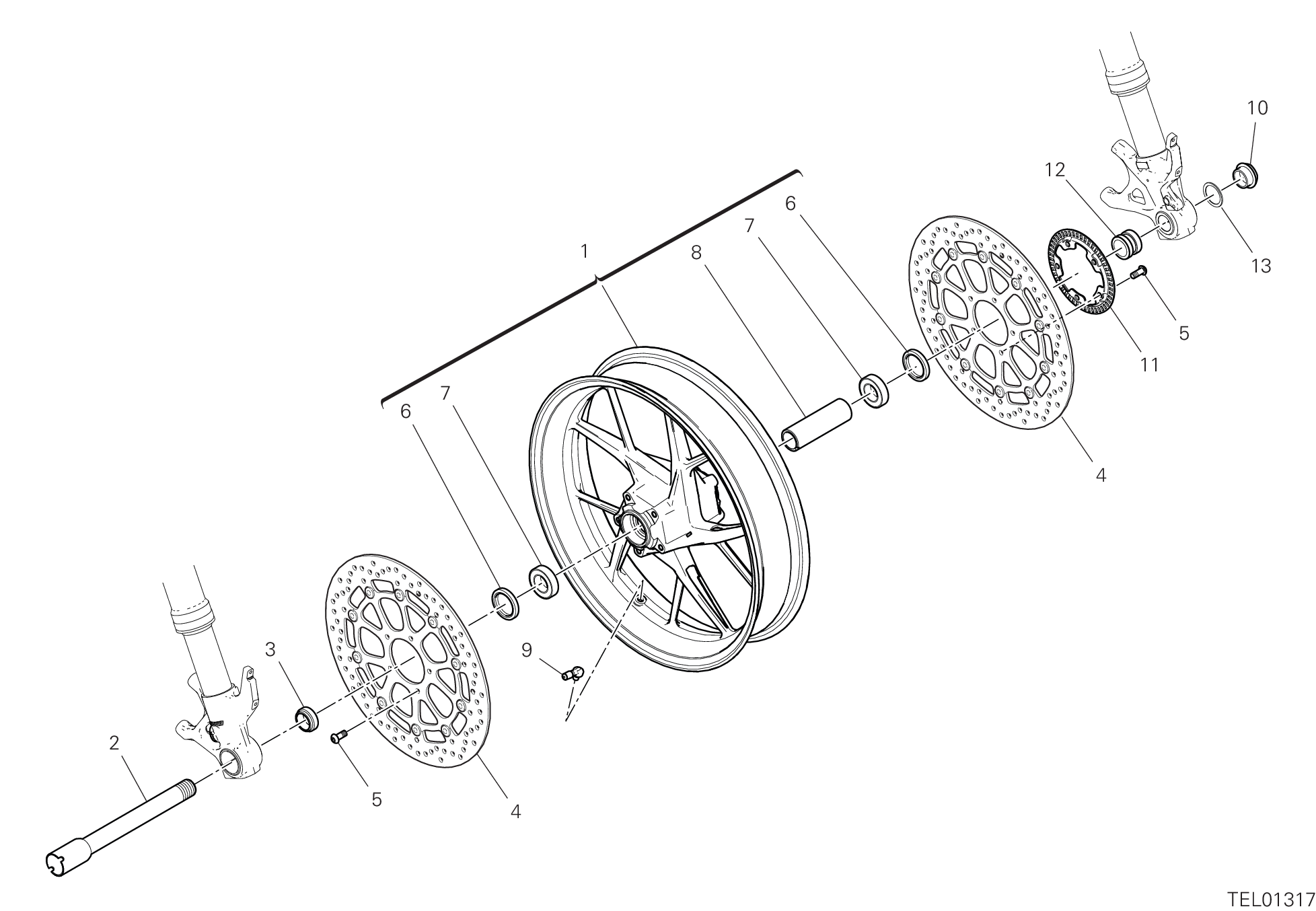 28A ROUE AVANT POUR SUPERBIKE PANIGALE V2 2020