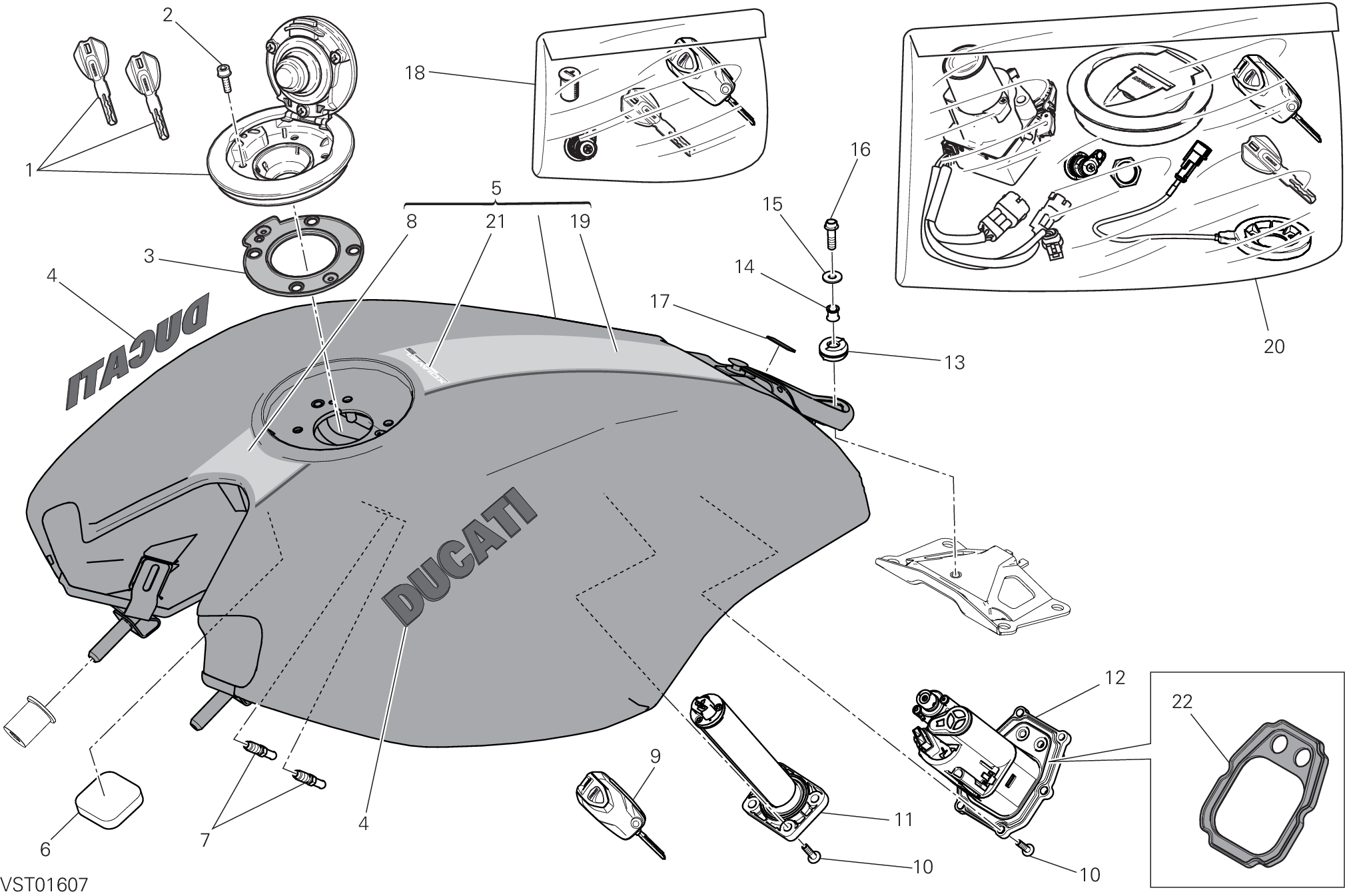 032 RESERVOIR CARBURANT POUR XDIAVEL S 2017