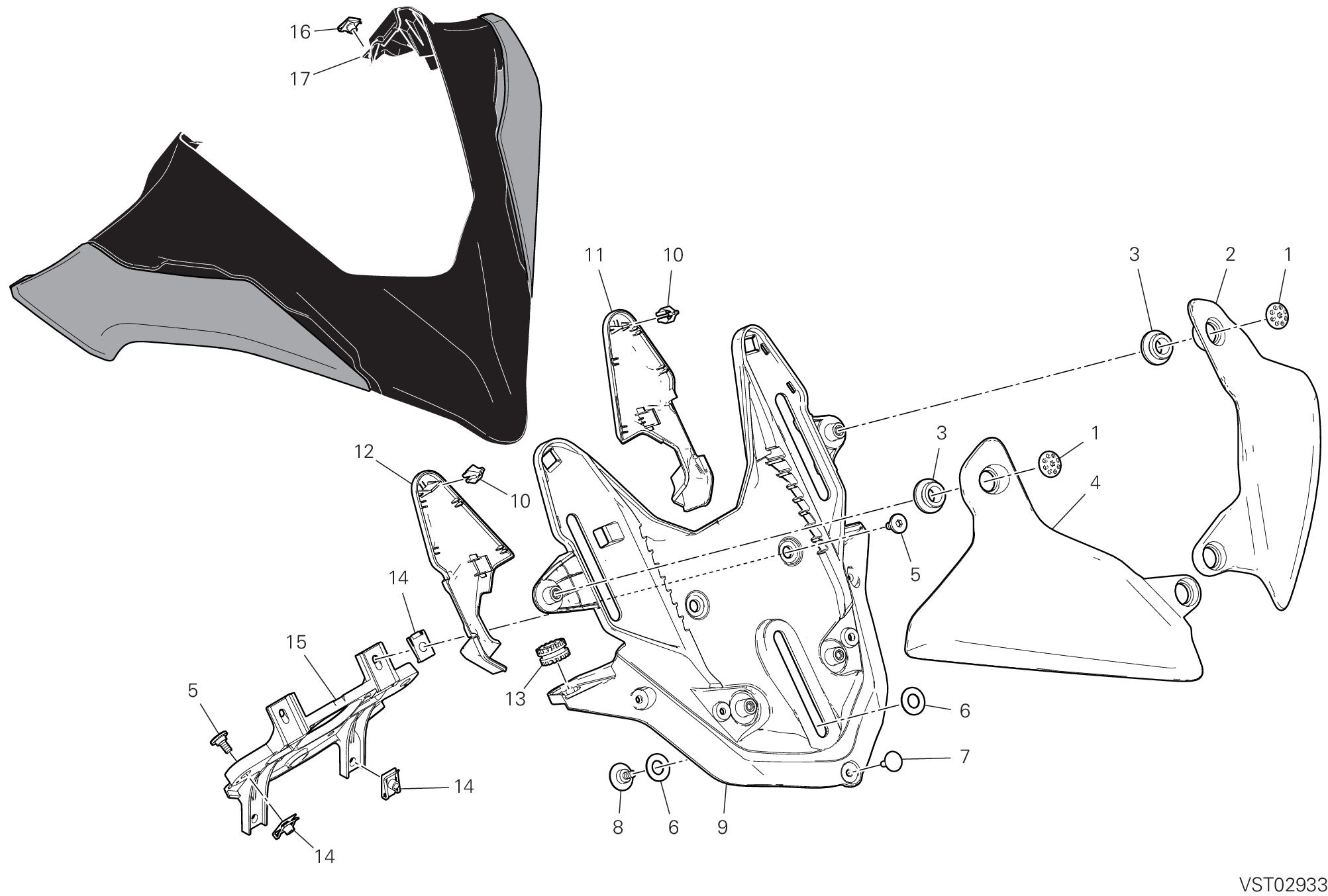 37B SUPPORT BULLE POUR MULTISTRADA V4 2025