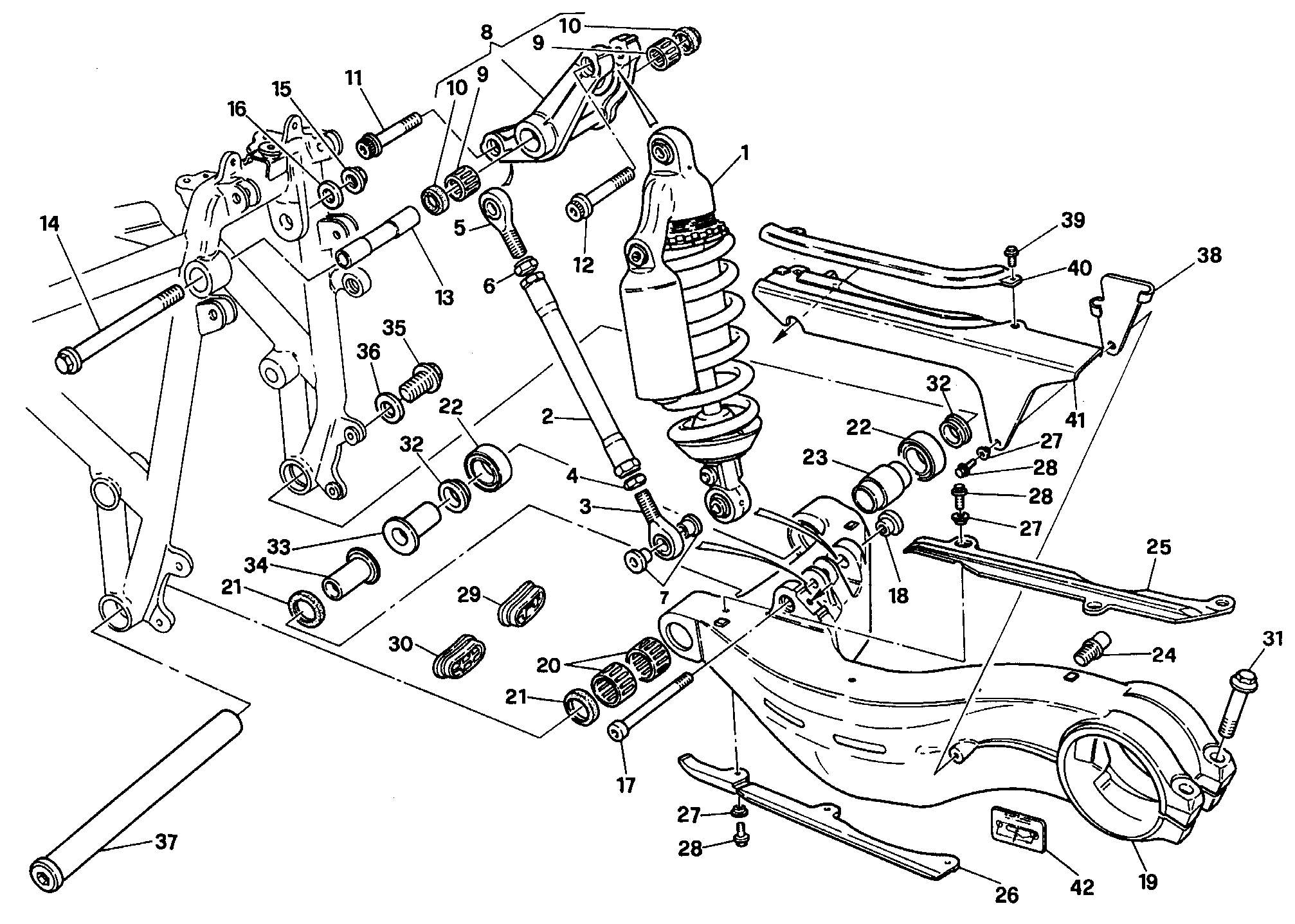 030 AMORTISSEUR ARRIERE POUR SUPERBIKE 916 1994