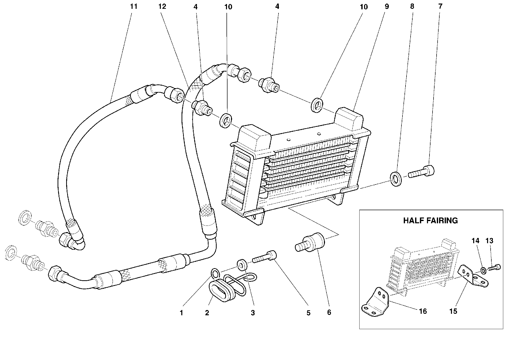 280 RADIATEUR A HUILE POUR SUPERSPORT 750 SS 1999