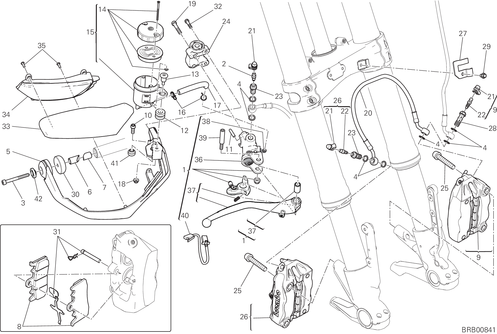 024 SYSTEME DE FREIN AVANT POUR MULTISTRADA 1200 ABS 2016