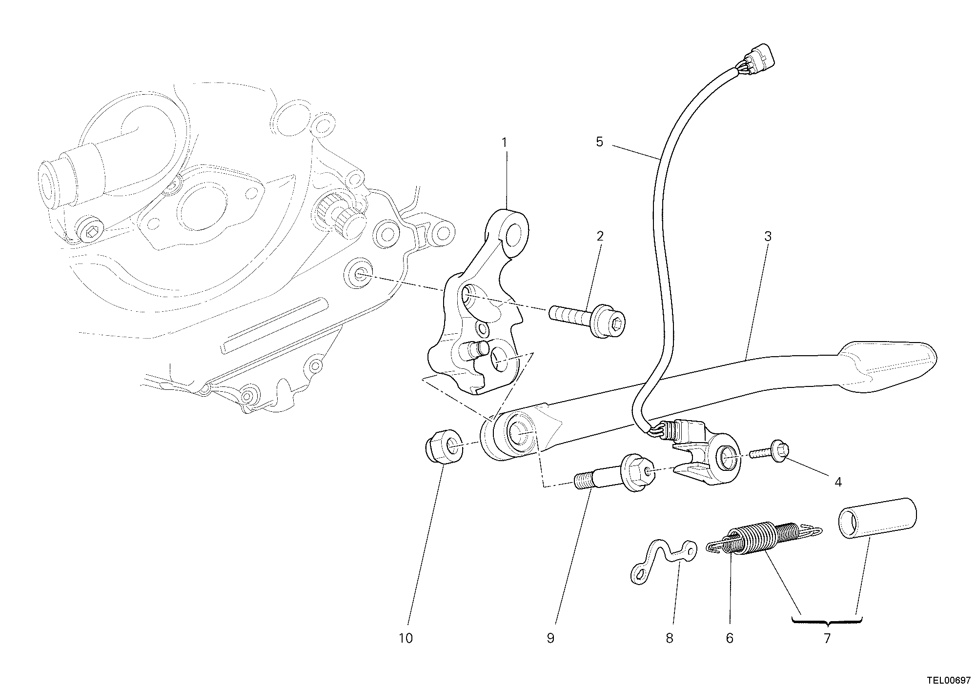 22A BEQUILLE LATERALE POUR SUPERBIKE 848 EVO 2012