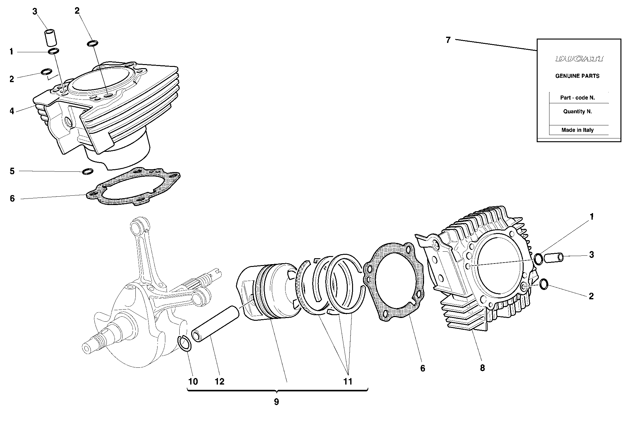 070 CYLINDRE PISTON POUR SUPERSPORT 750 SS 1999