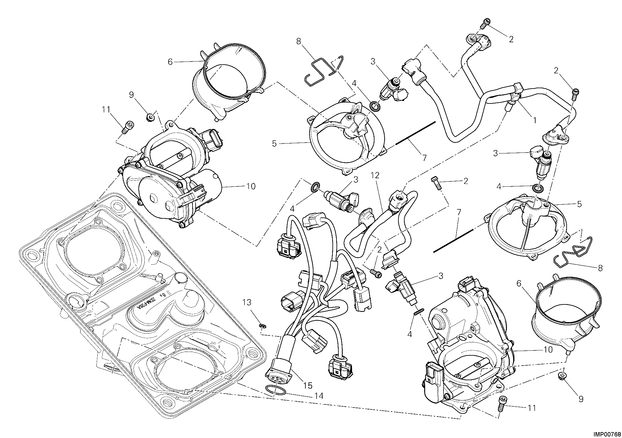 017 CORPS PAPILLON POUR SUPERBIKE 1199 PANIGALE 2012