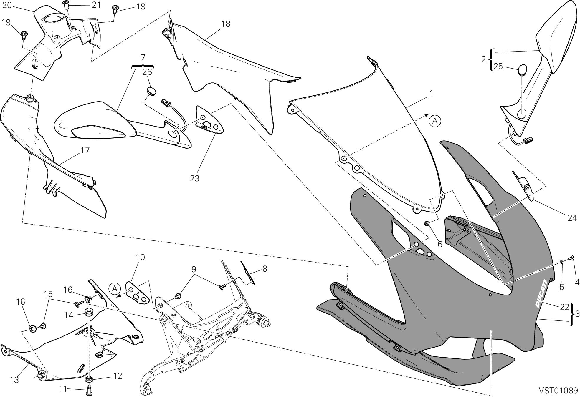 034 CAPOT AVANT POUR SUPERBIKE 1199 PANIGALE ABS 2012