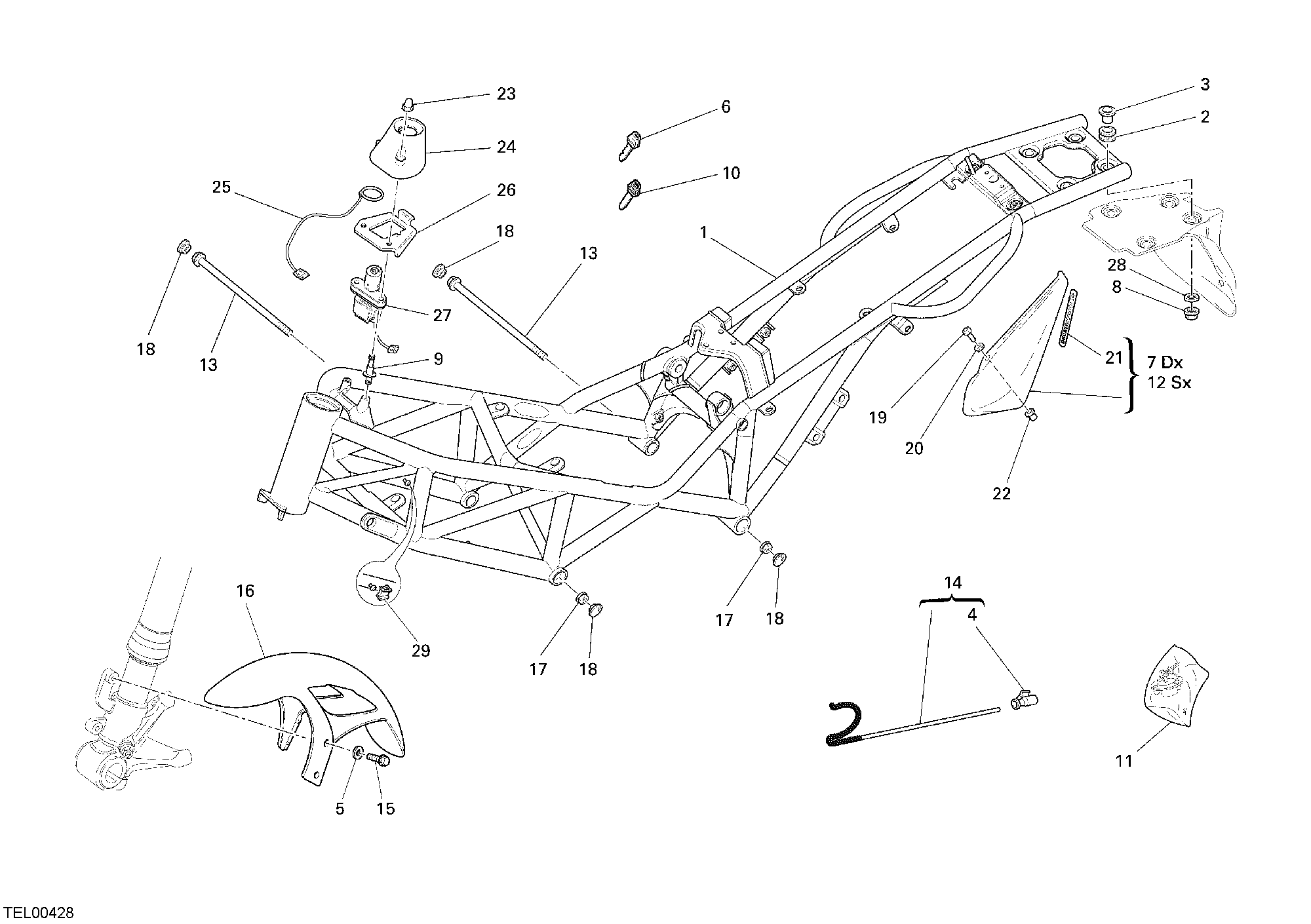 024 CADRE POUR MONSTER S4R 2007