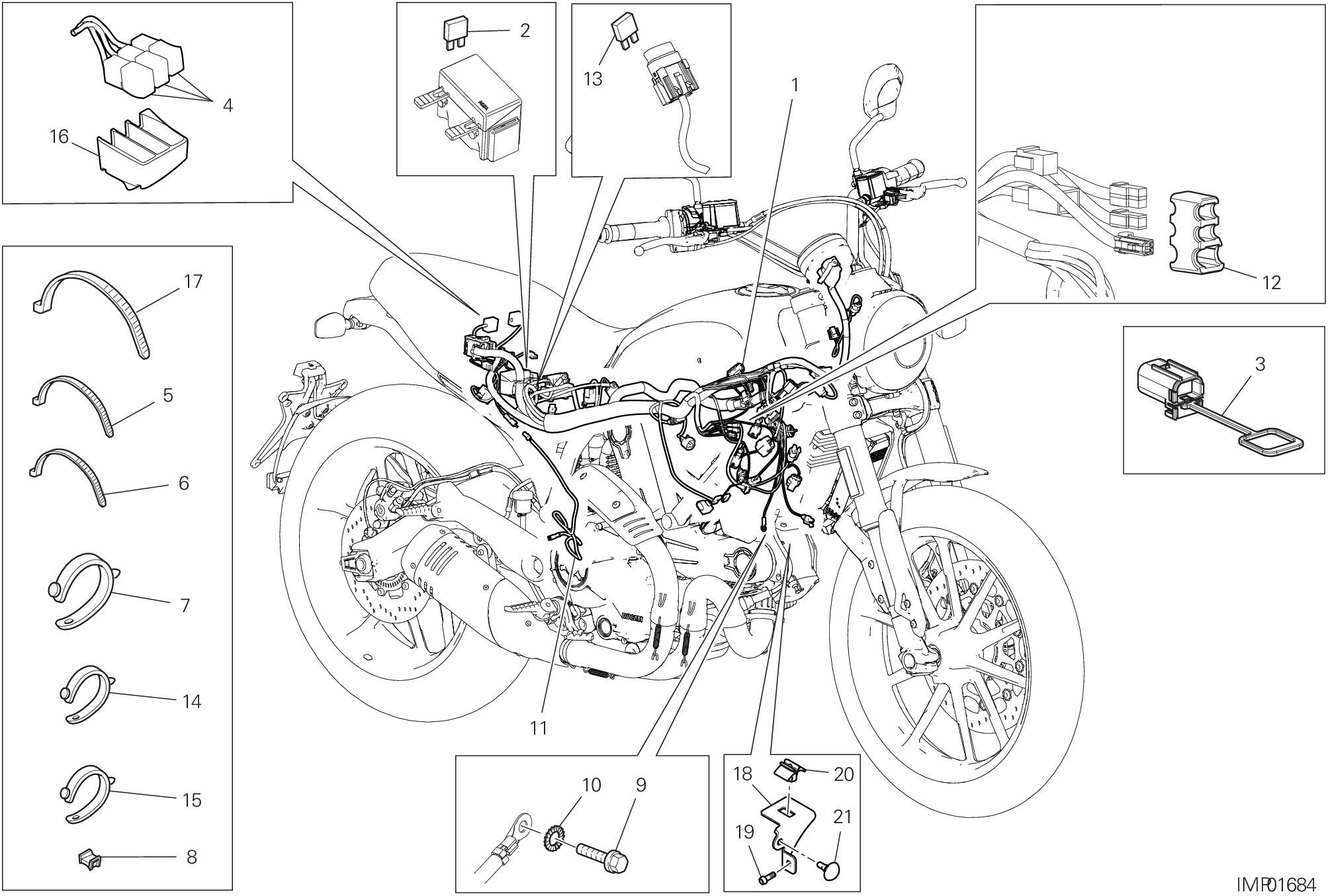 13B CIRCUIT ELECTRIQUE VEHICULE POUR SCRAMBLER ICON 2G 2025