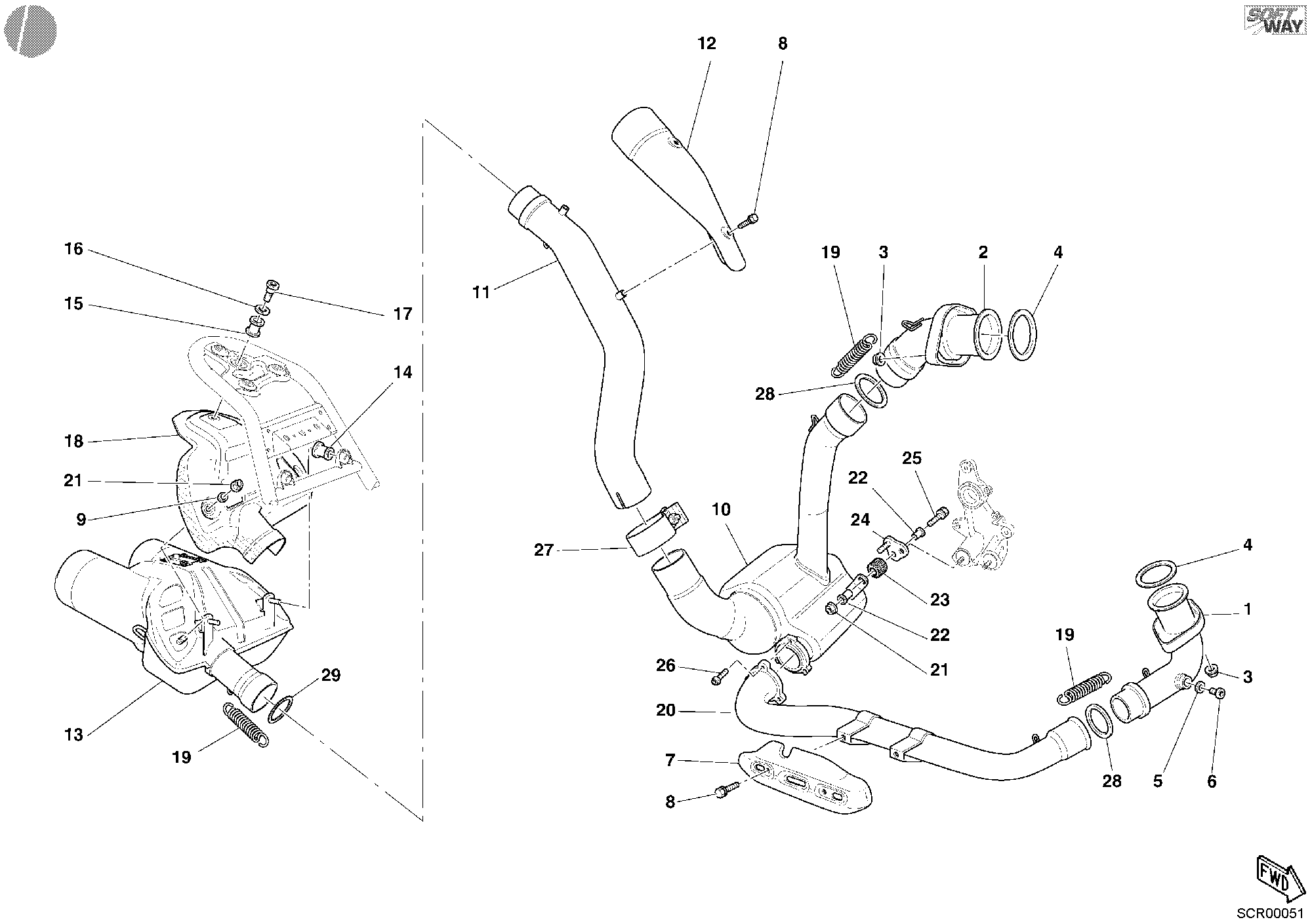 017 ECHAPPEMENT POUR MULTISTRADA 1000 2004