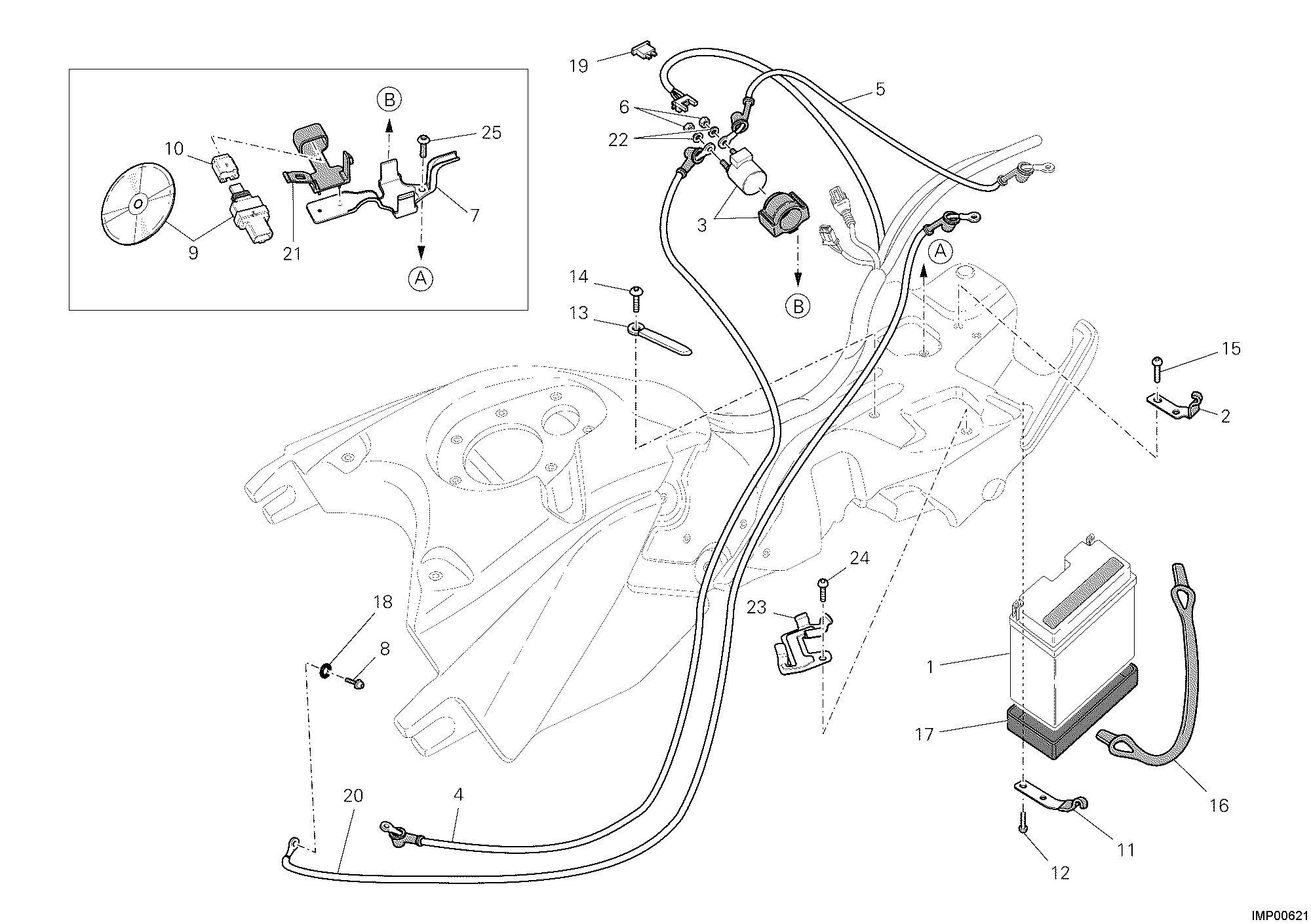 19A BATTERIE POUR HYPERMOTARD 1100 EVO 2010
