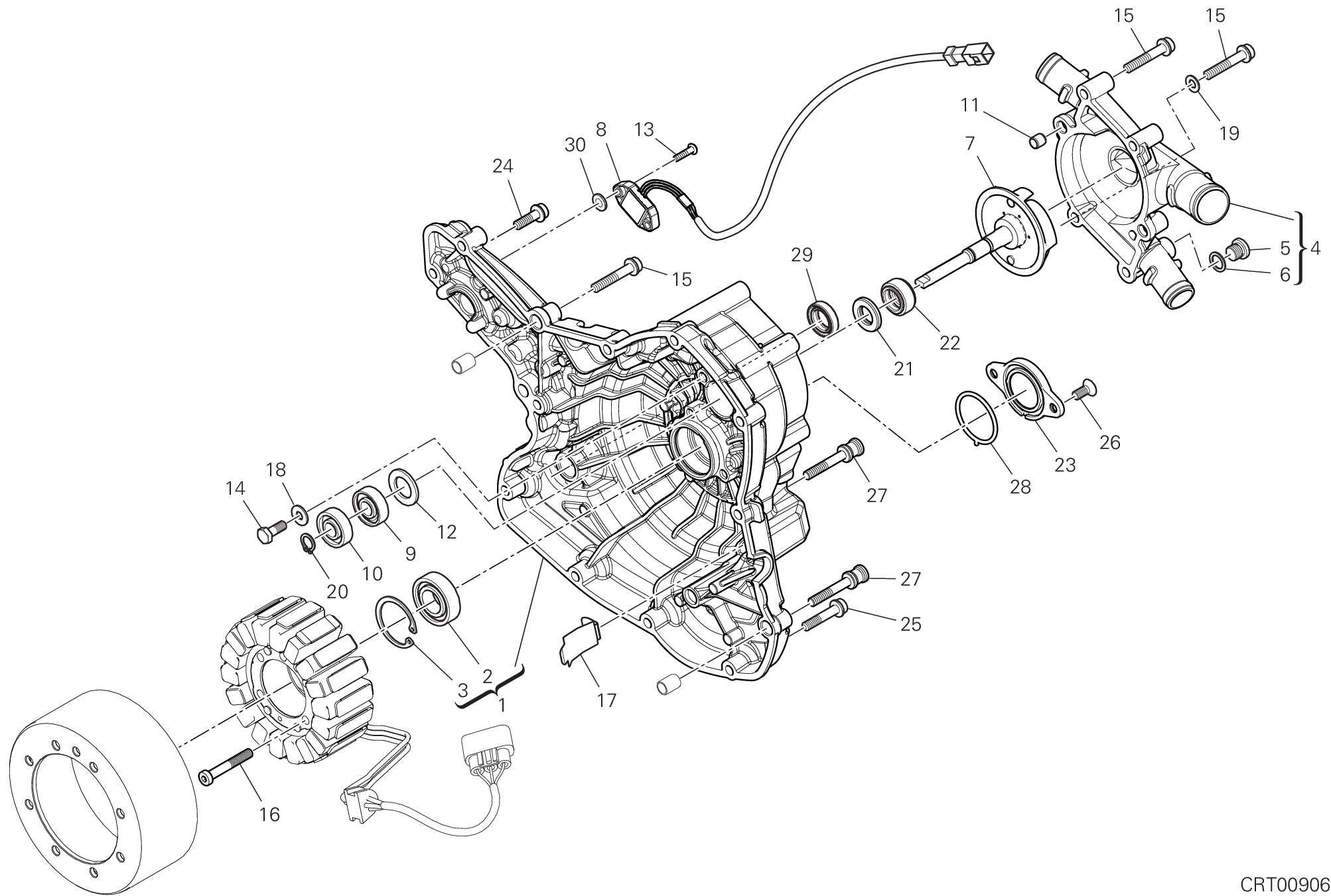 04B COUVERCLE GENERATEUR POUR HYPERMOTARD 950 2023