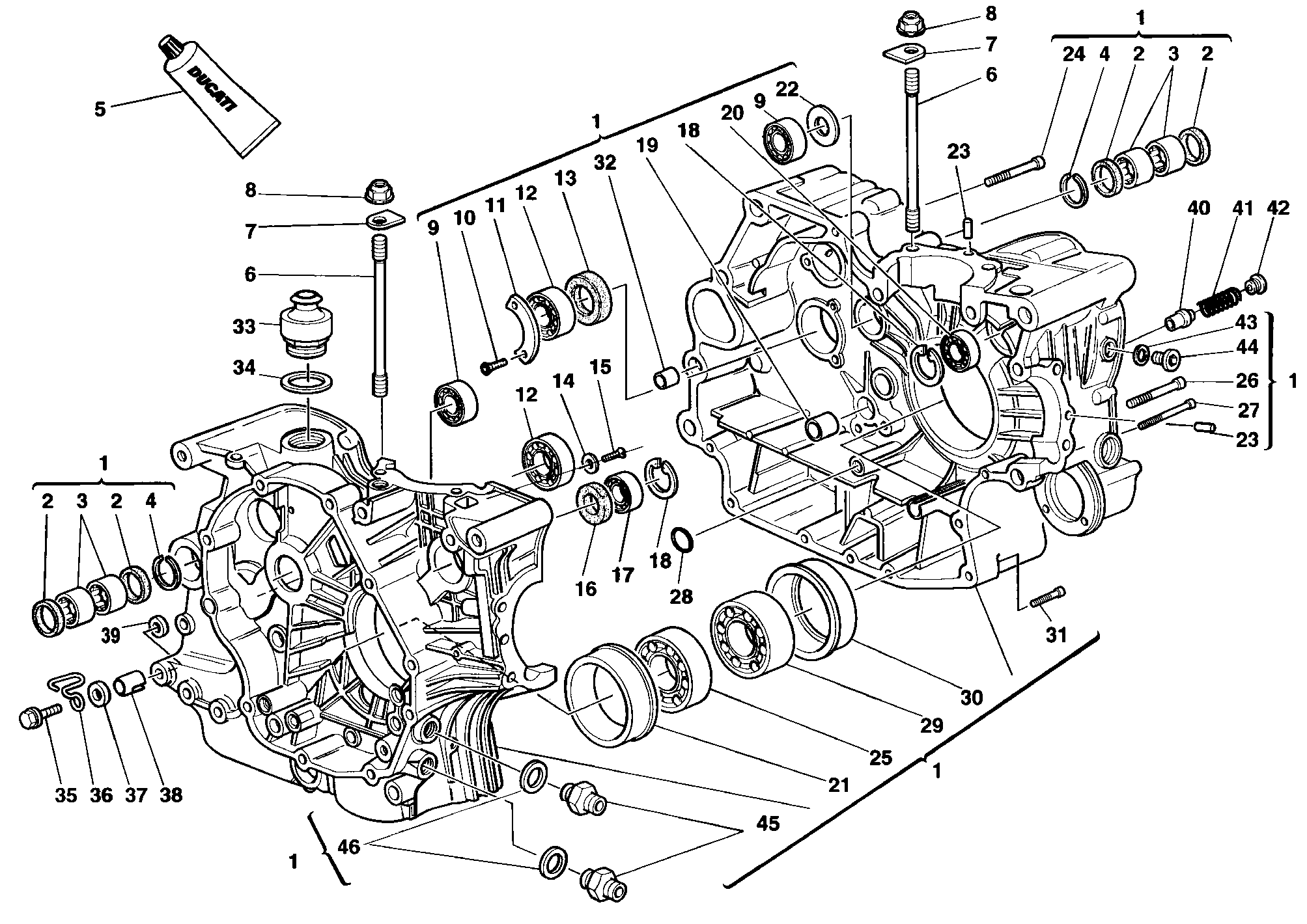 010 CARTER MOTEUR POUR MONSTER 900 CROMO 1998