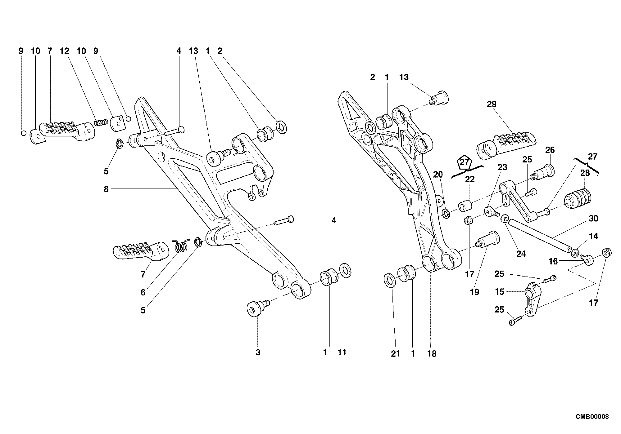 032 REPOSE PIEDS POUR MONSTER 750 2000