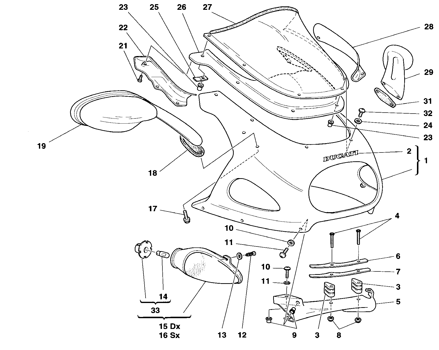 043 CAPOT AVANT POUR SPORT TOURING ST2 1997