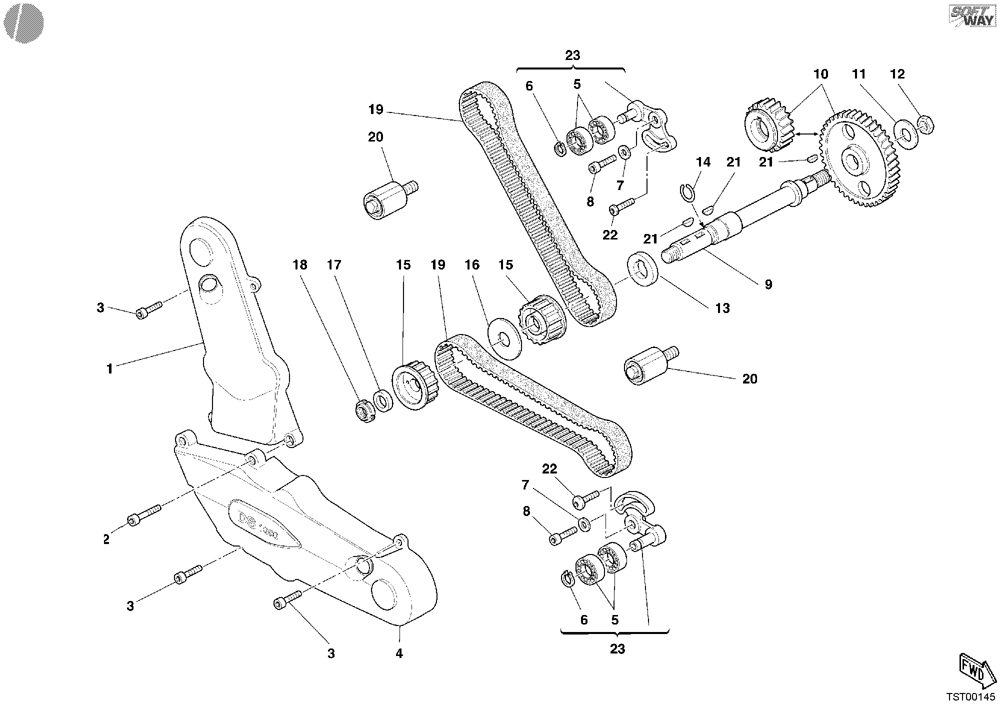 008 COURROIE DISTRIBUTION POUR MULTISTRADA 1000 2003