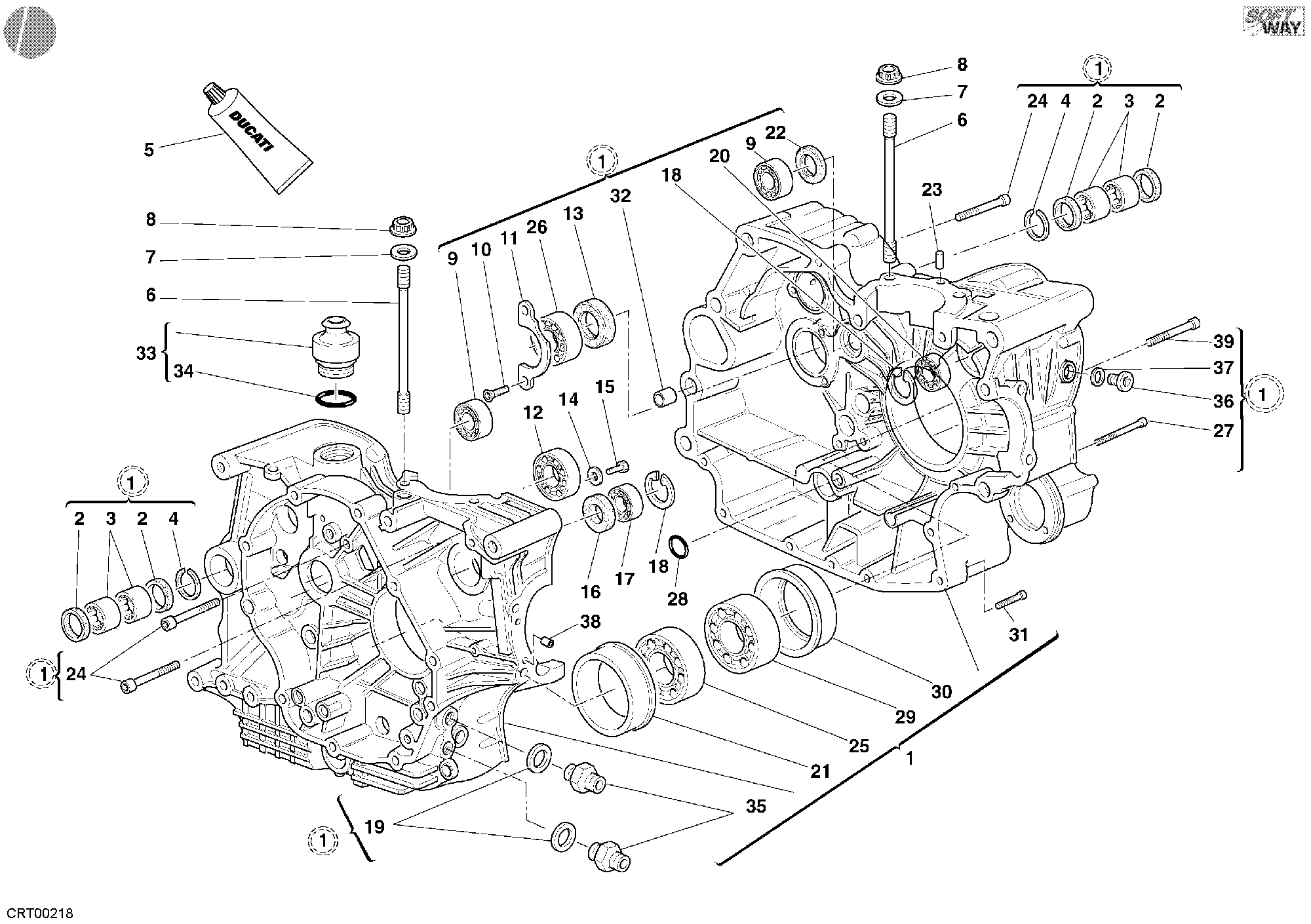 010 CARTER MOTEUR POUR MONSTER 1000 S 2005