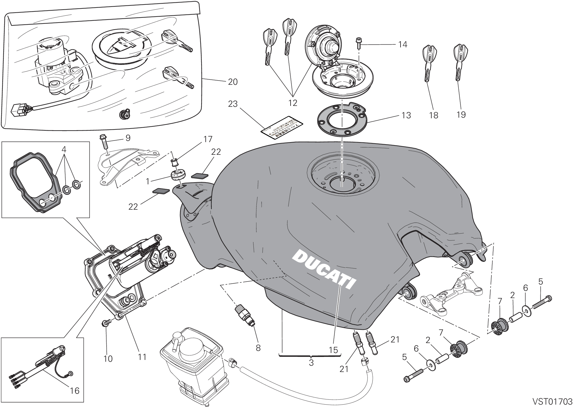 032 RESERVOIR POUR SUPERBIKE 959 PANIGALE ABS 2018