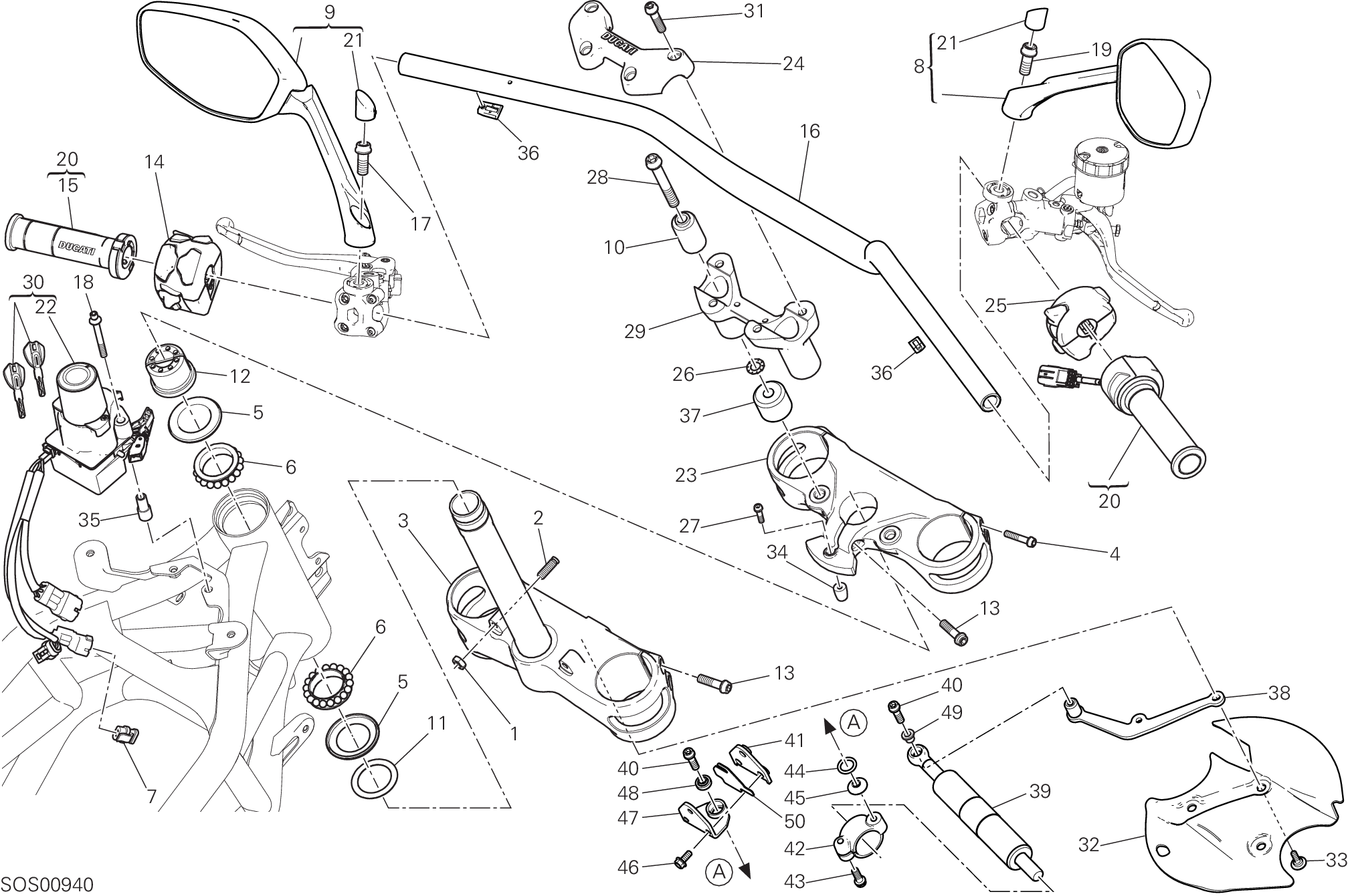 021 GUIDON POUR MULTISTRADA 1200 ENDURO PRO 2018