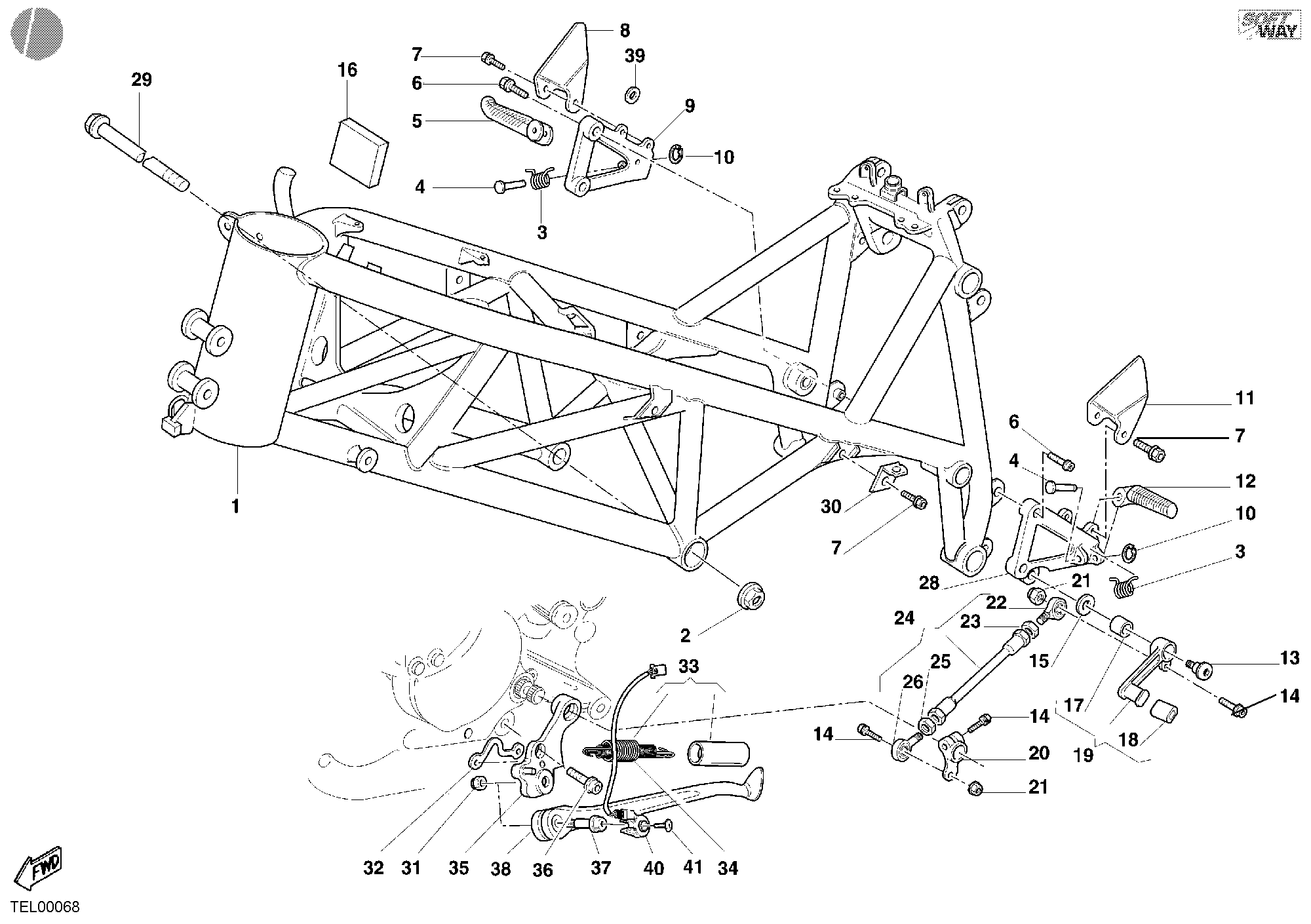 023 CADRE POUR SUPERBIKE 748 E 2001