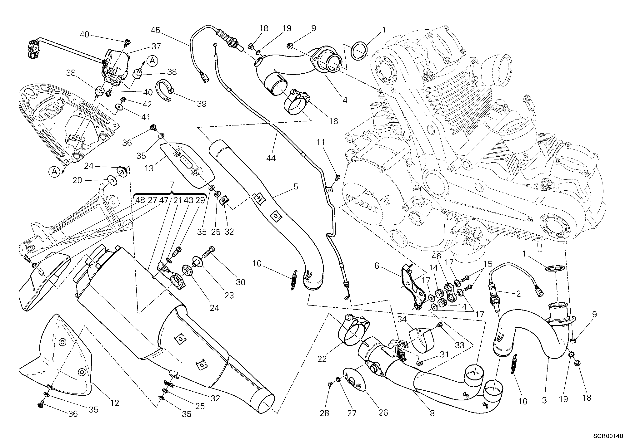 020 ECHAPPEMENT POUR MONSTER 1100 EVO ABS 2012