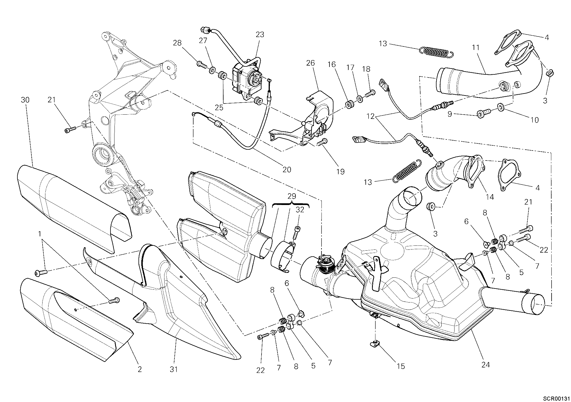 019 ECHAPPEMENT POUR MULTISTRADA 1200 ABS 2010