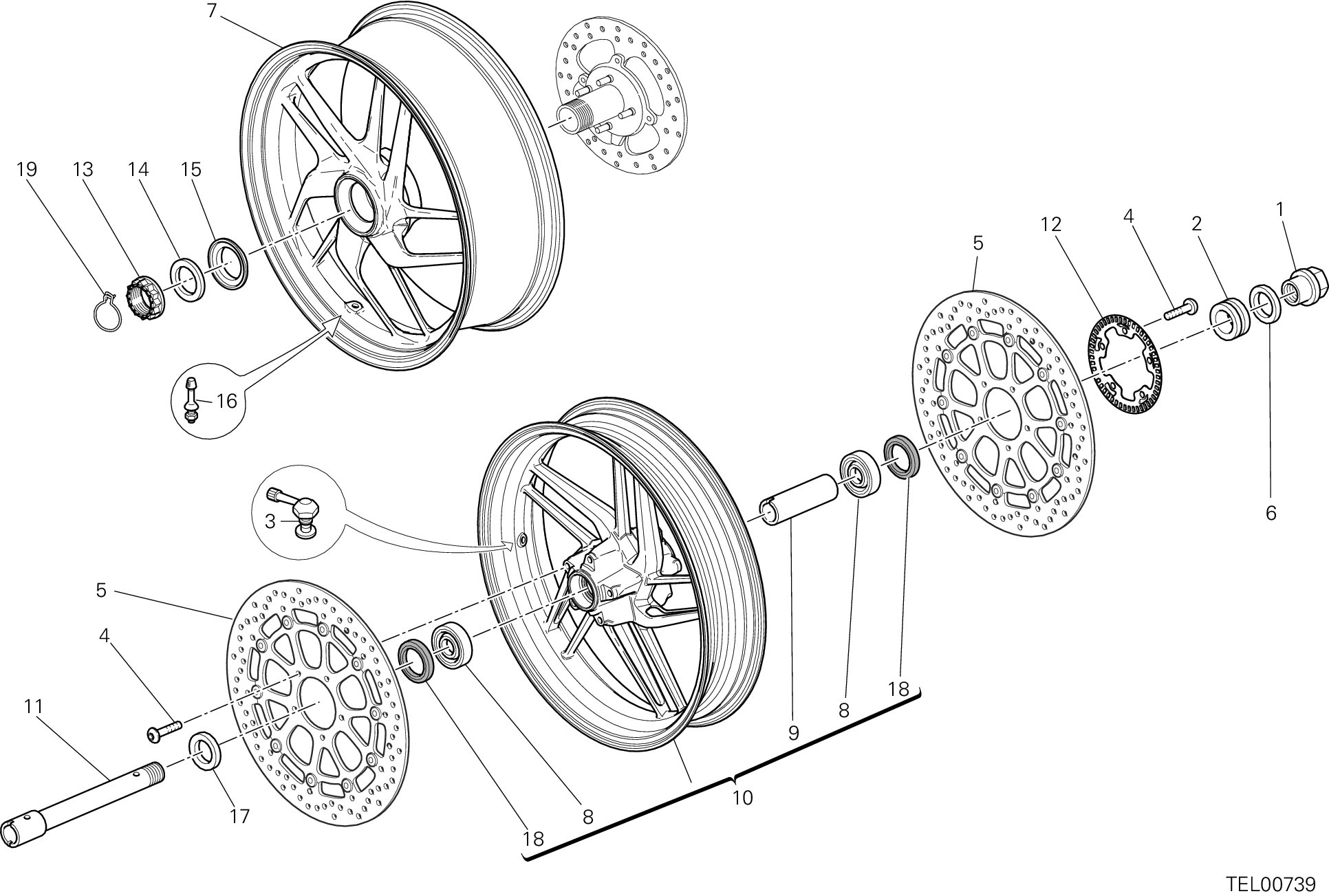 026 RUOTA ANTERIORE E POSTERIORE POUR MONSTER 1200 2021