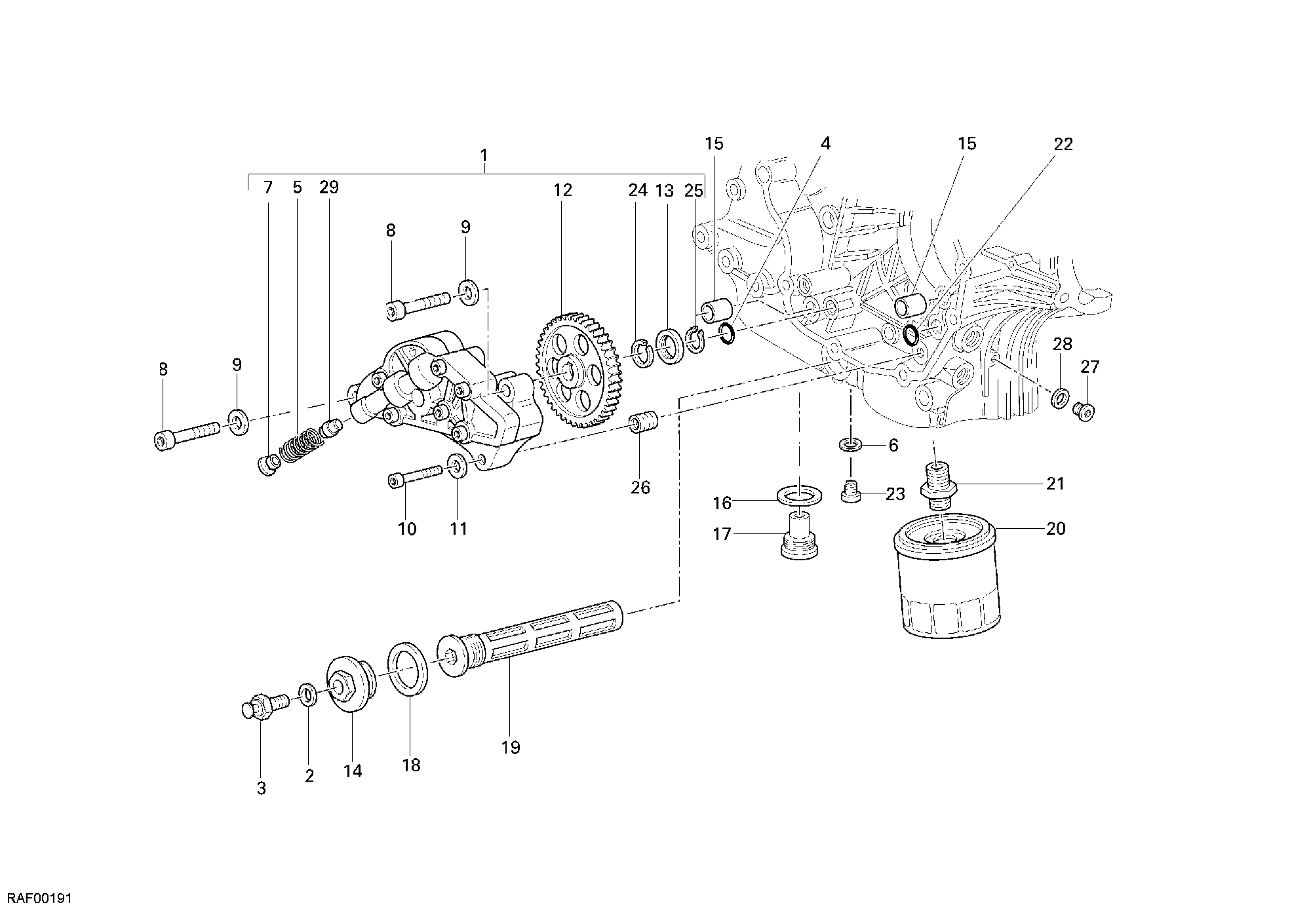 009 POMPE A HUILE FILTRE POUR MONSTER 400 2007