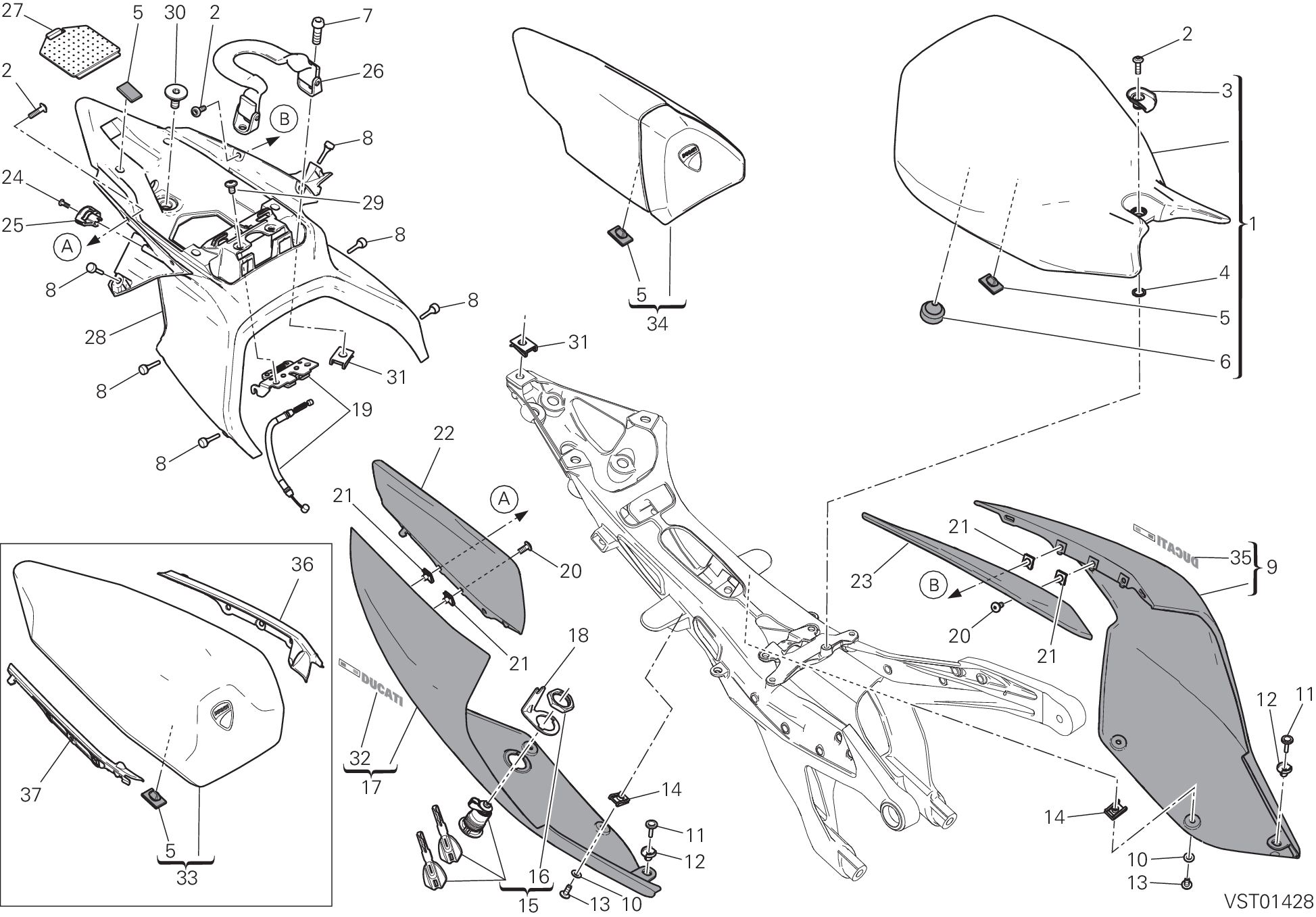 033 SELLE POUR SUPERBIKE 1299 ABS 2015