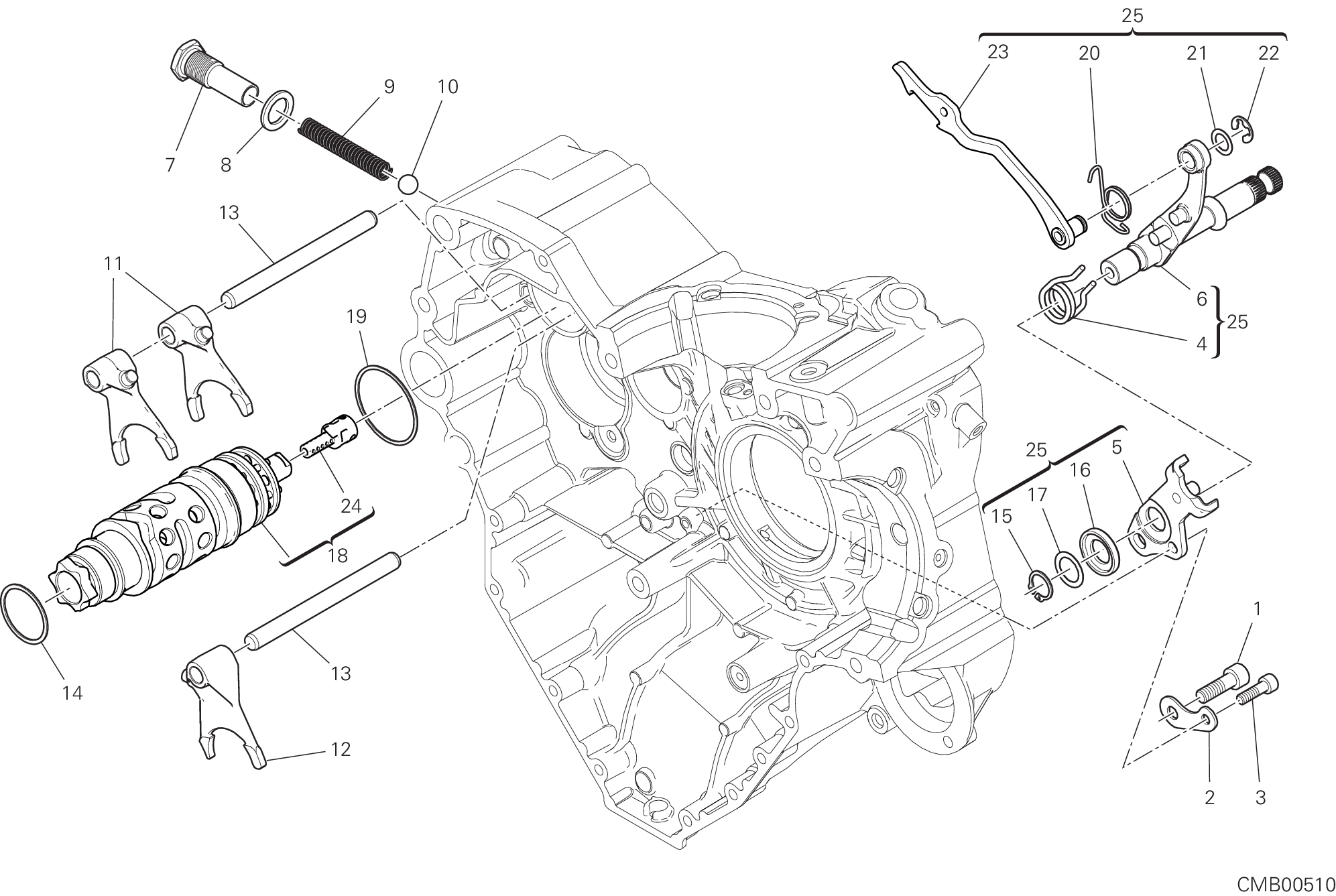 002 ARBRE SELECTEUR DE VITESSES POUR MULTISTRADA 1260 ENDURO 2019