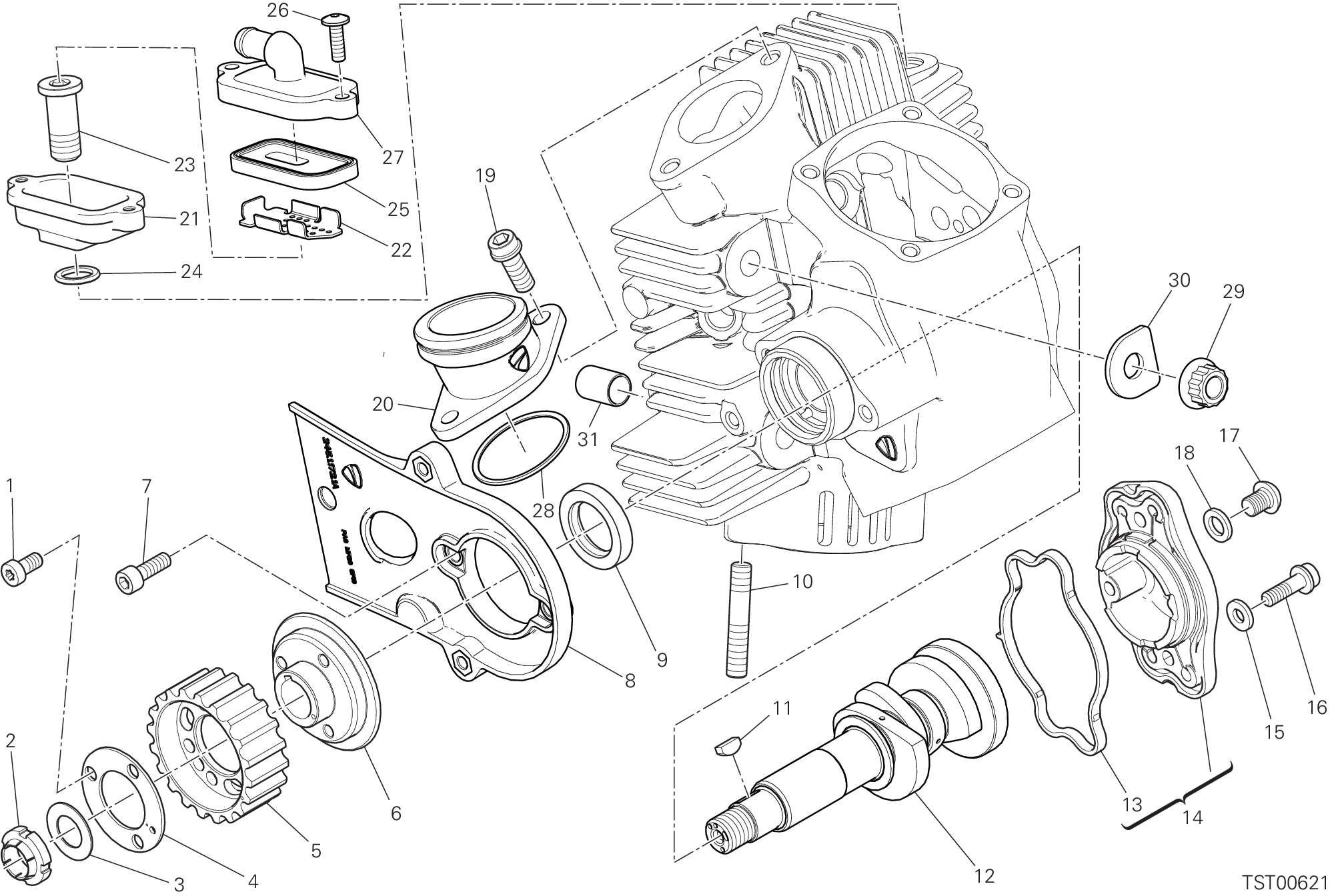 11B CULASSE HORIZONTALE DISTRIBUTION POUR SCRAMBLER 1100 PRO DARK 2023