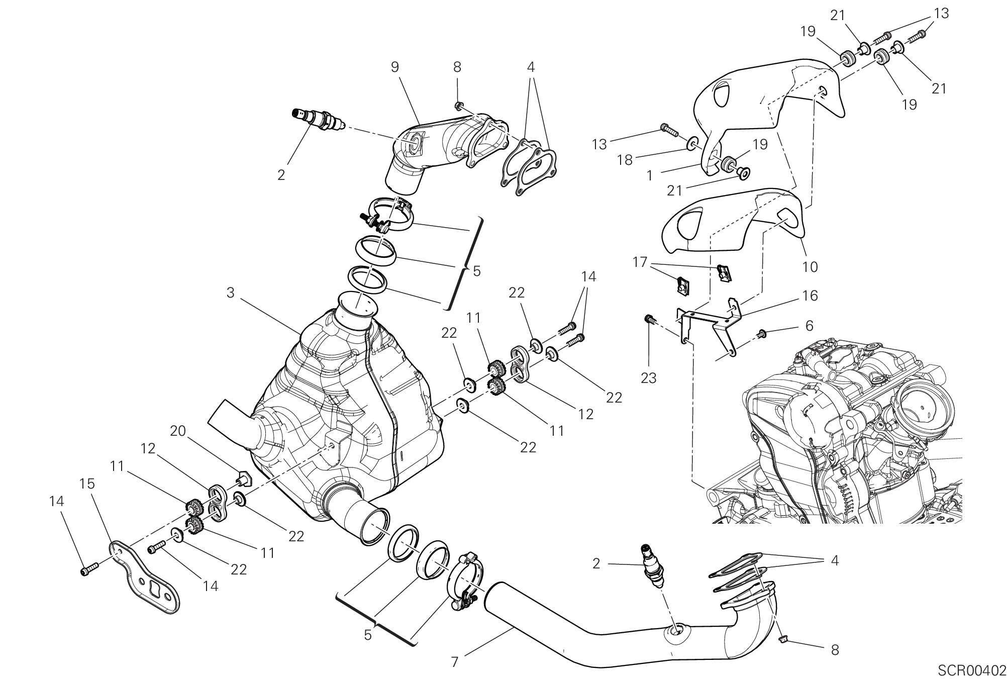 30A COLLECTEUR DECHAPPEMENT POUR DESERT X 2023