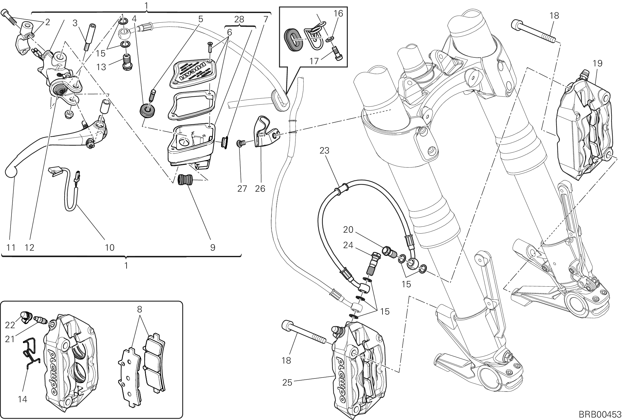 024 SYSTEME DE FREIN AVANT POUR DIAVEL CARBON FL 2016