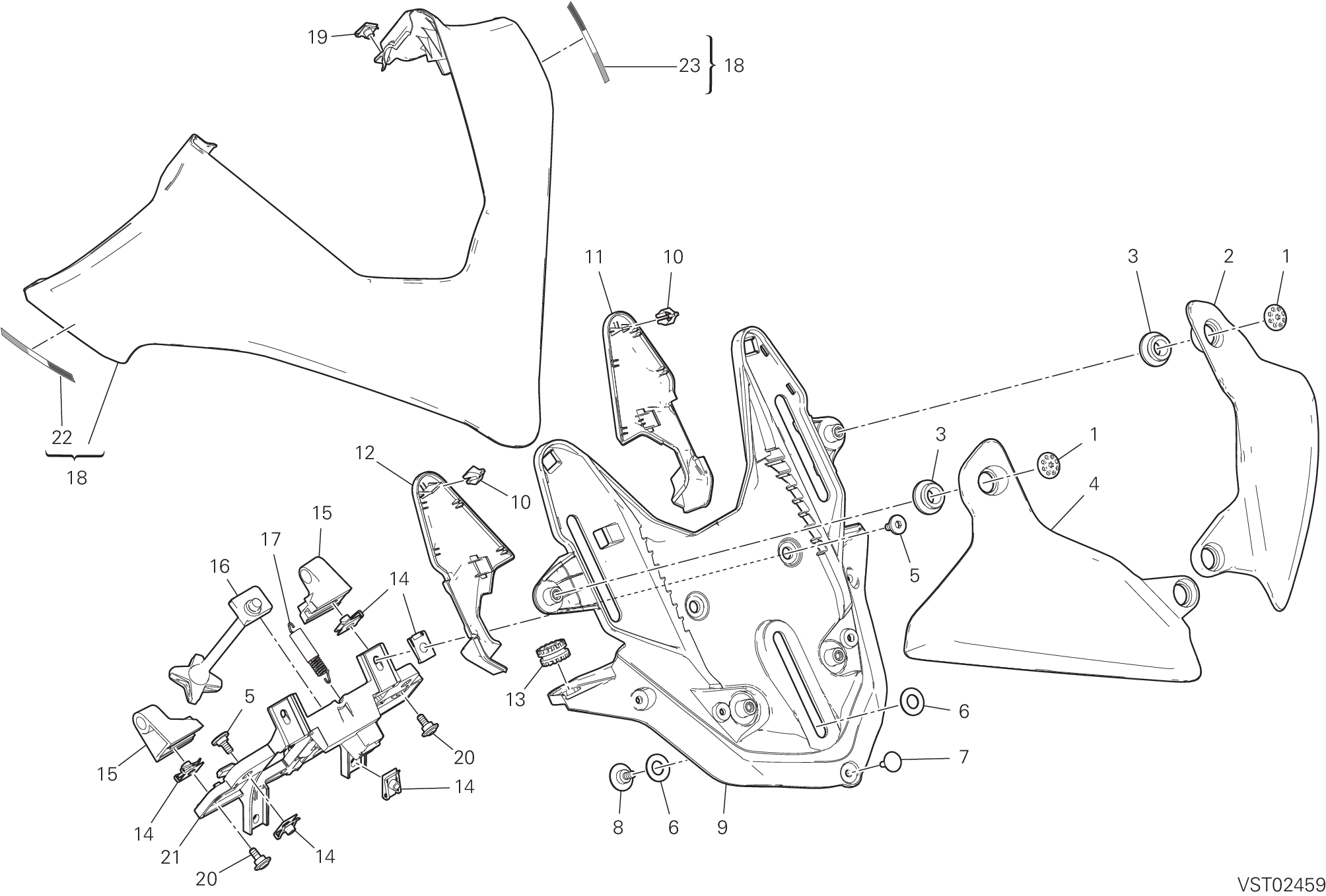 37B SUPPORT BULLE POUR MULTISTRADA V4 PIKES PEAK 2022