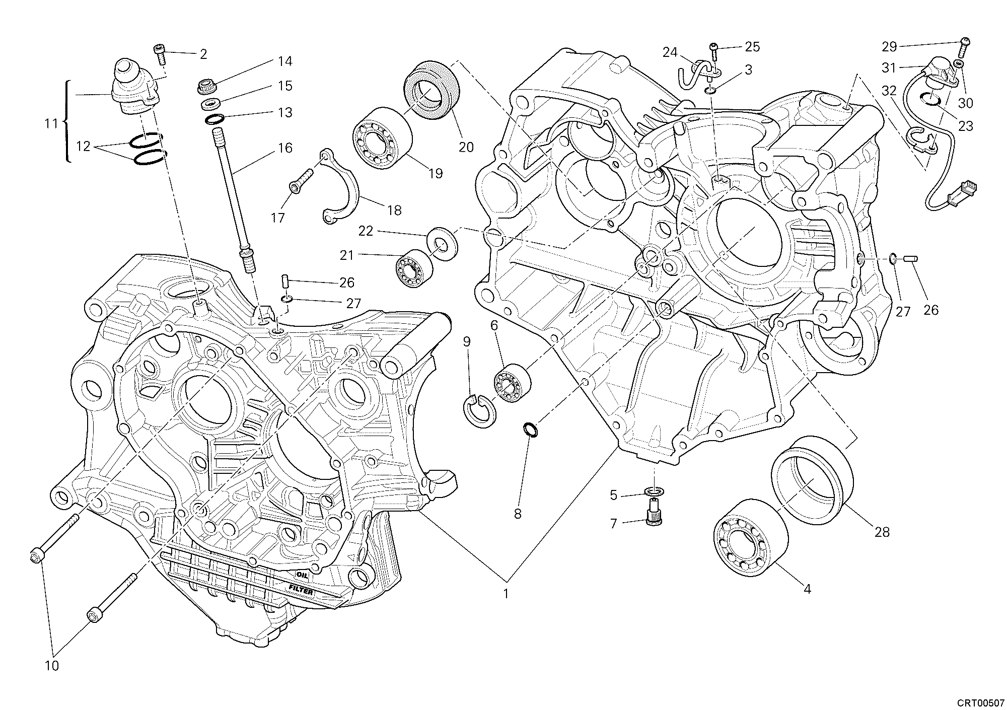 010 CARTER MOTEUR POUR SUPERBIKE 1198 R 2010